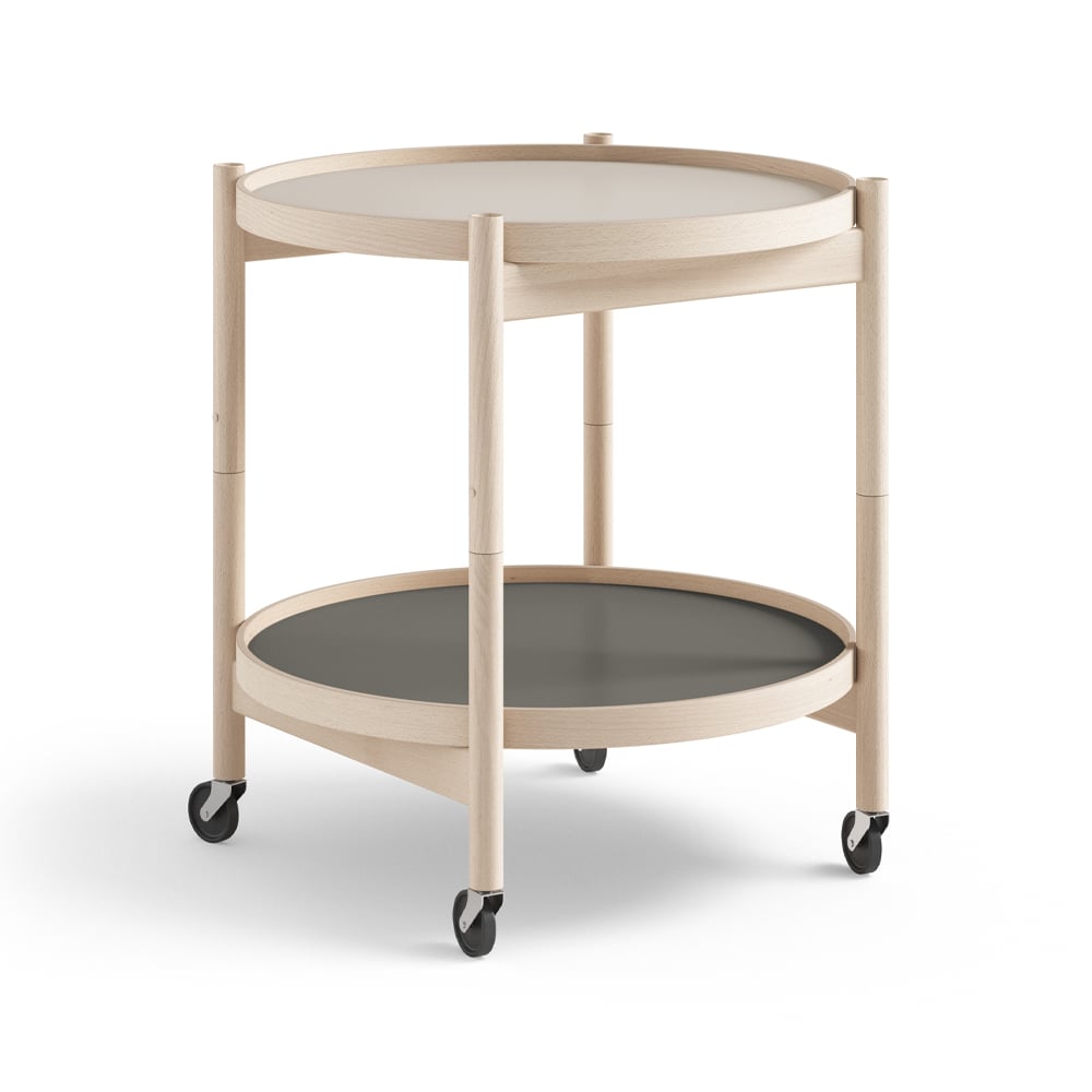 Brdr. Krüger Bolling Tray Table model 50 Stone, untreated beech stand