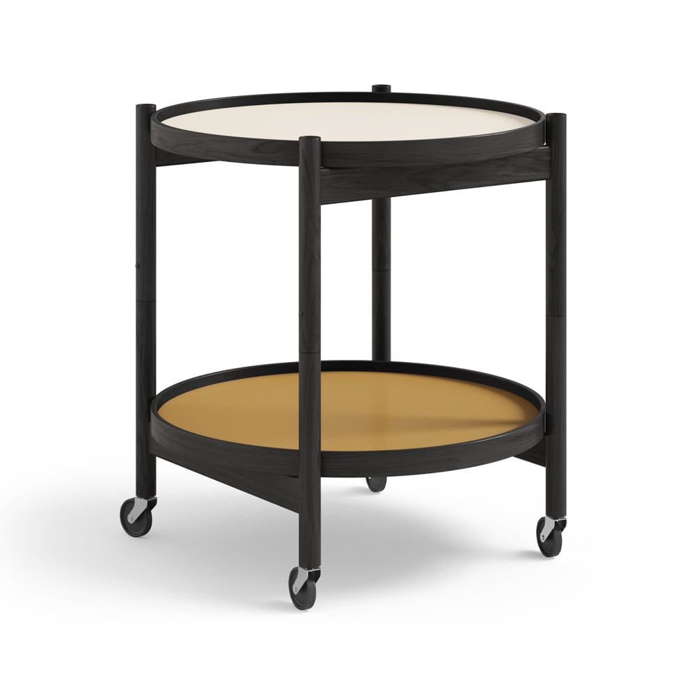Brdr. Krüger Bolling Tray Table model 50 Sunny, black lacquered oak stand
