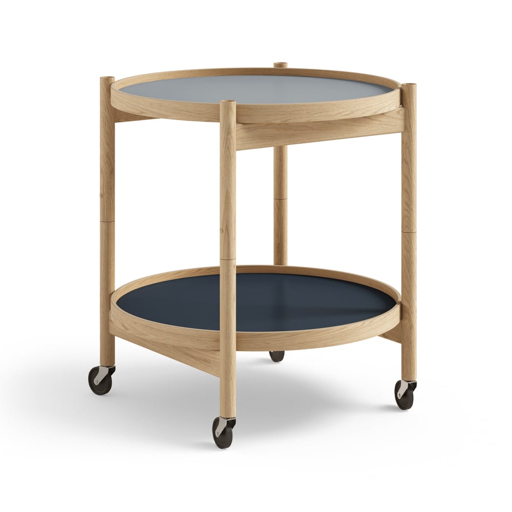 Brdr. Krüger Bolling Tray Table model 50 Water, oiled oak stand