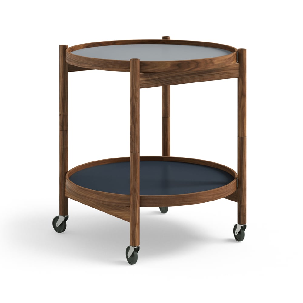 Brdr. Krüger Bolling Tray Table model 50 Water, oiled walnut stand