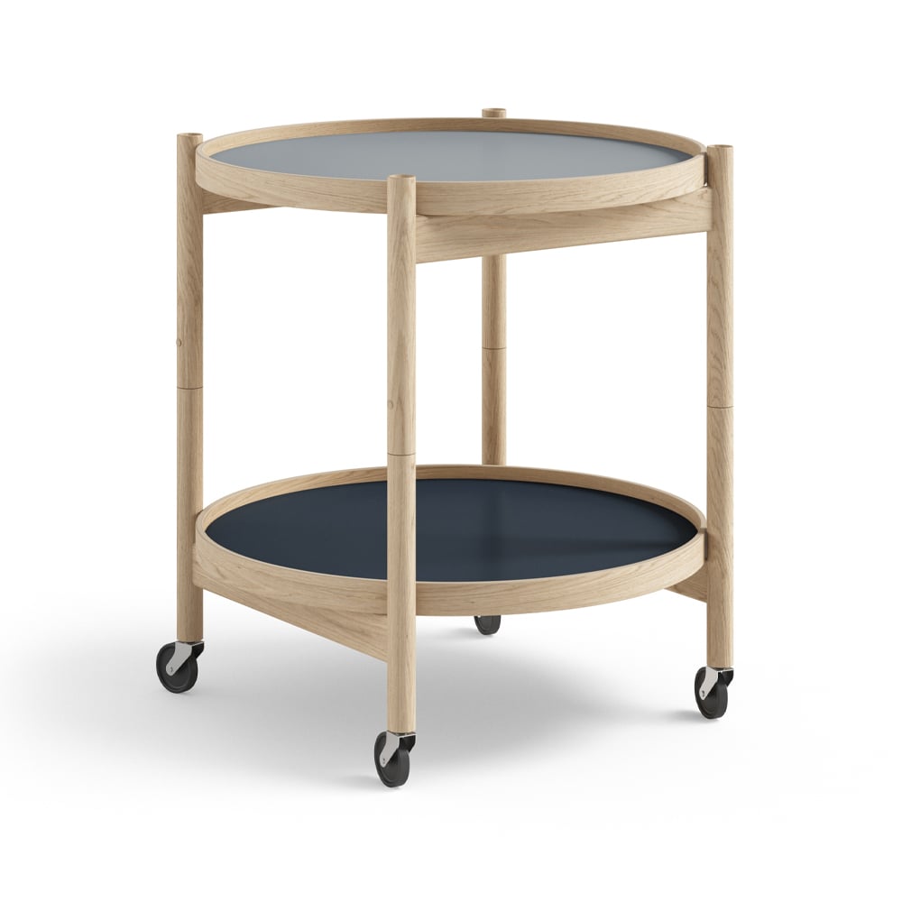 Brdr. Krüger Bolling Tray Table model 50 Water, untreated oak stand