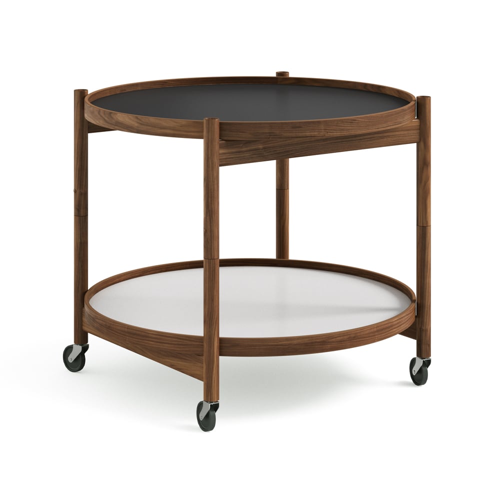 Brdr. Krüger Bolling Tray Table model 60 Base, oiled walnut stand
