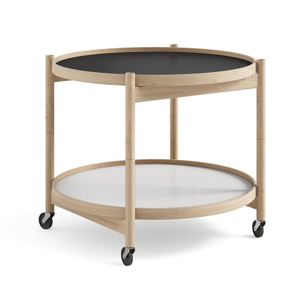 Brdr. Krüger Bolling Tray Table model 60 Base, untreated oak stand