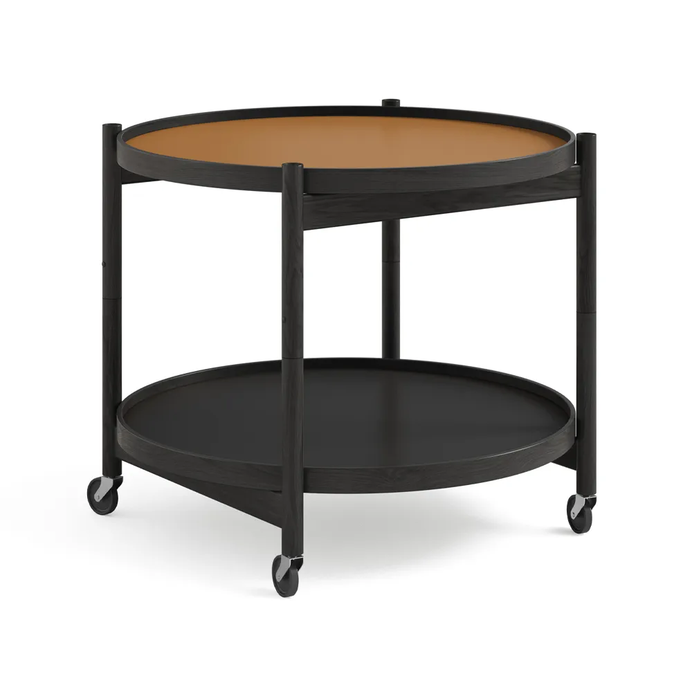 Brdr. Krüger Bolling Tray Table model 60 Clay, black lacquered oak stand