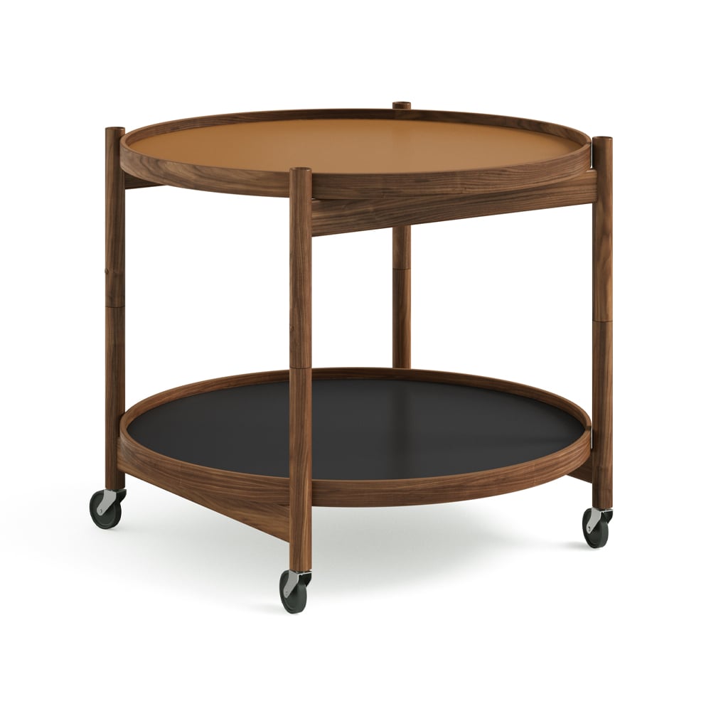 Brdr. Krüger Bolling Tray Table model 60 Clay, oiled walnut stand