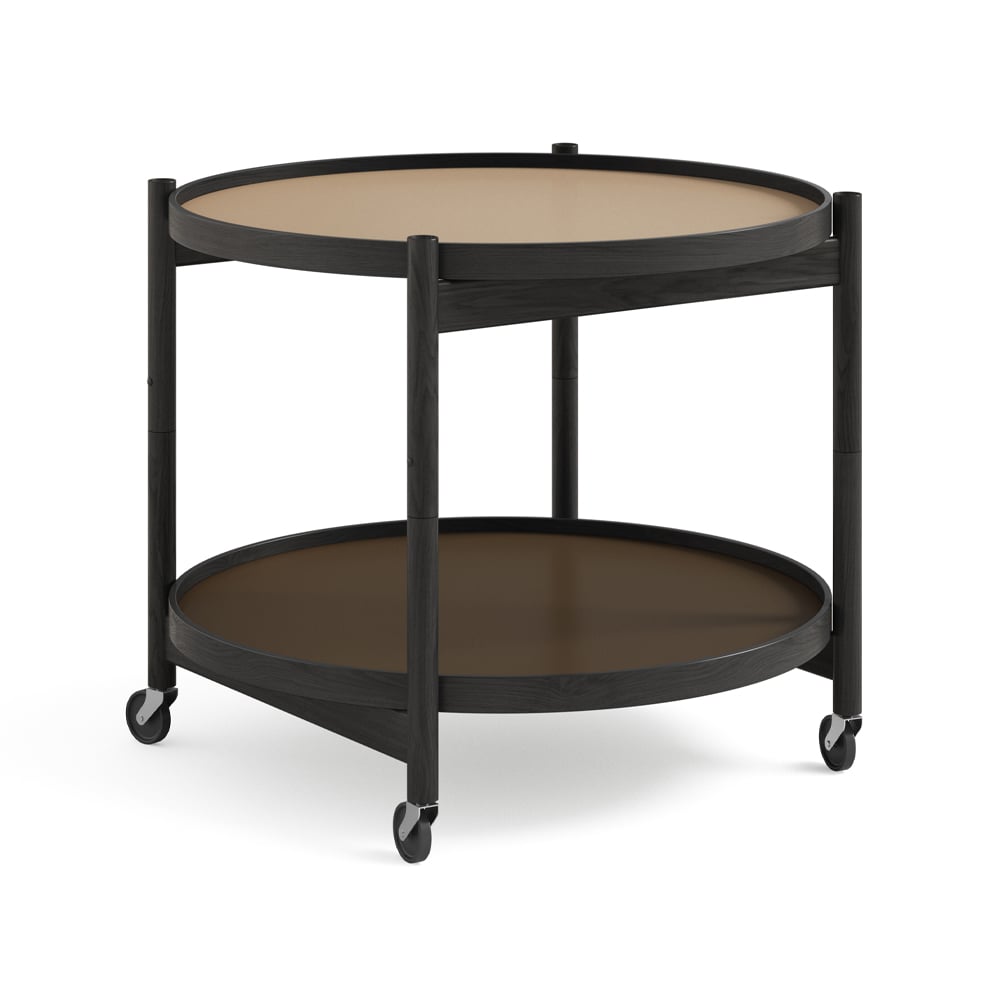 Brdr. Krüger Bolling Tray Table model 60 Earth, black lacquered oak stand