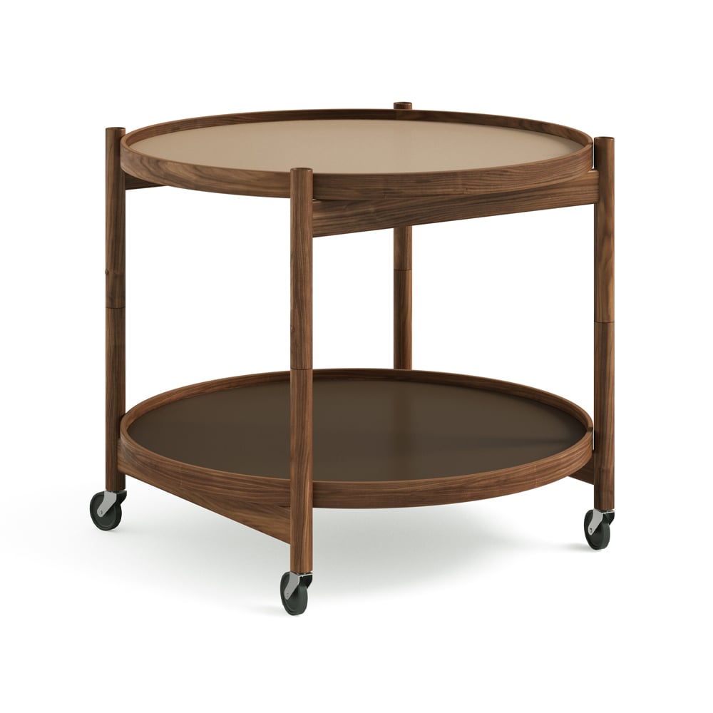 Brdr. Krüger Bolling Tray Table model 60 Earth, oiled walnut stand