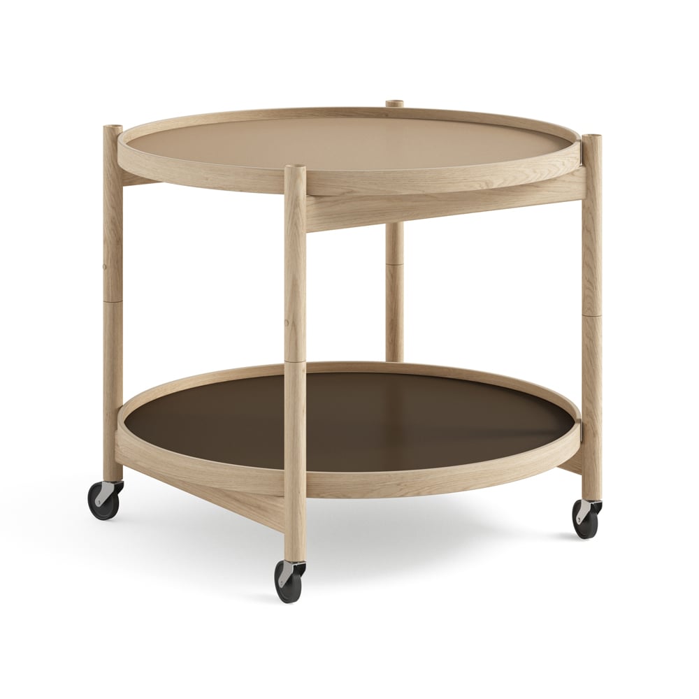 Brdr. Krüger Bolling Tray Table model 60 Earth, untreated oak stand