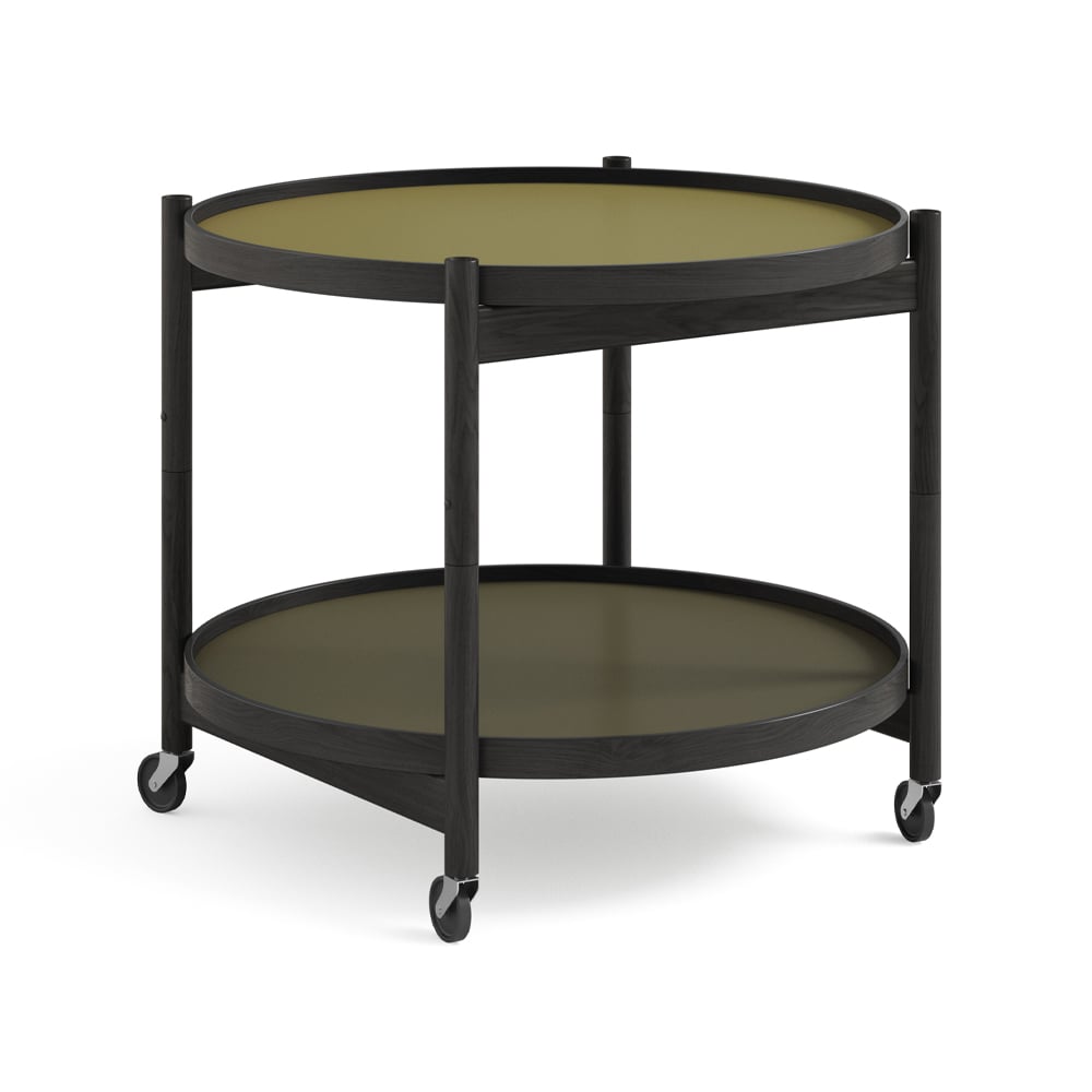 Brdr. Krüger Bolling Tray Table model 60 Leaf, black lacquered oak stand
