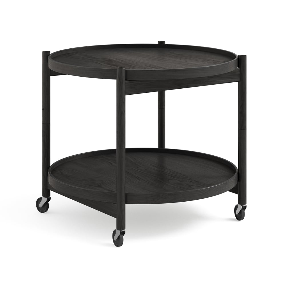 Brdr. Krüger Bolling Tray Table model 60 Oak black lacquered, black lacquered oak stand