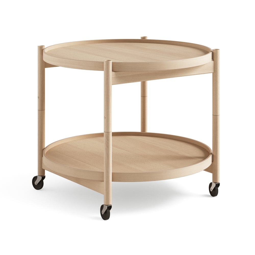 Brdr. Krüger Bolling Tray Table model 60 Oiled beech, oiled beech stand