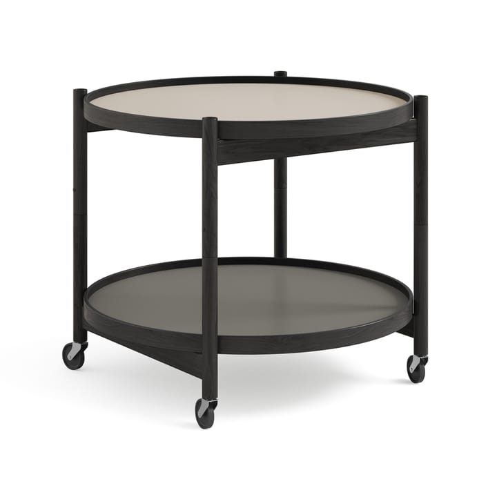 Bølling Tray Table model 60  - Stone, black lacquered oak stand - Brdr. Krüger