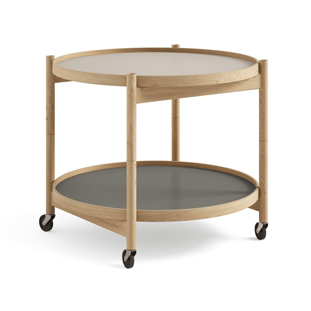 Brdr. Krüger Bolling Tray Table model 60 Stone, oiled oak stand