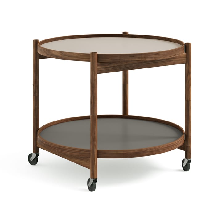 Bølling Tray Table model 60  - Stone, oiled walnut stand - Brdr. Krüger
