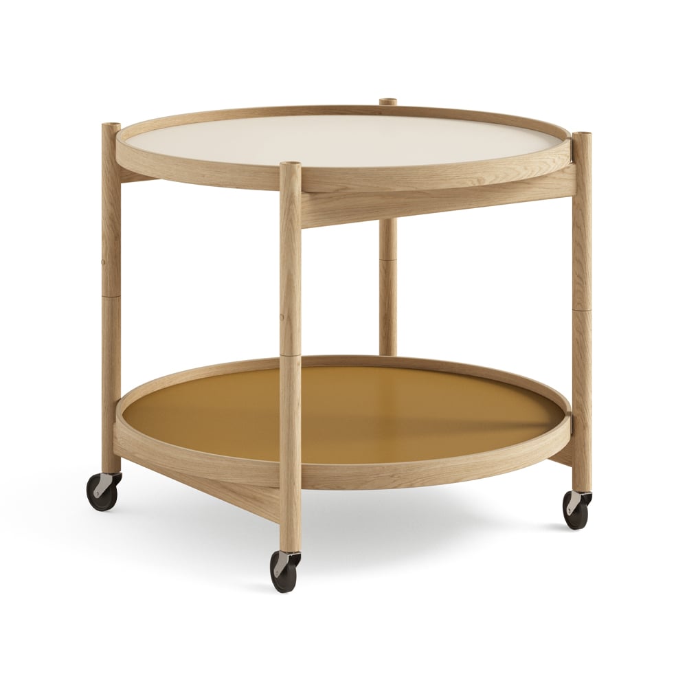Brdr. Krüger Bolling Tray Table model 60 Sunny, oiled oak stand