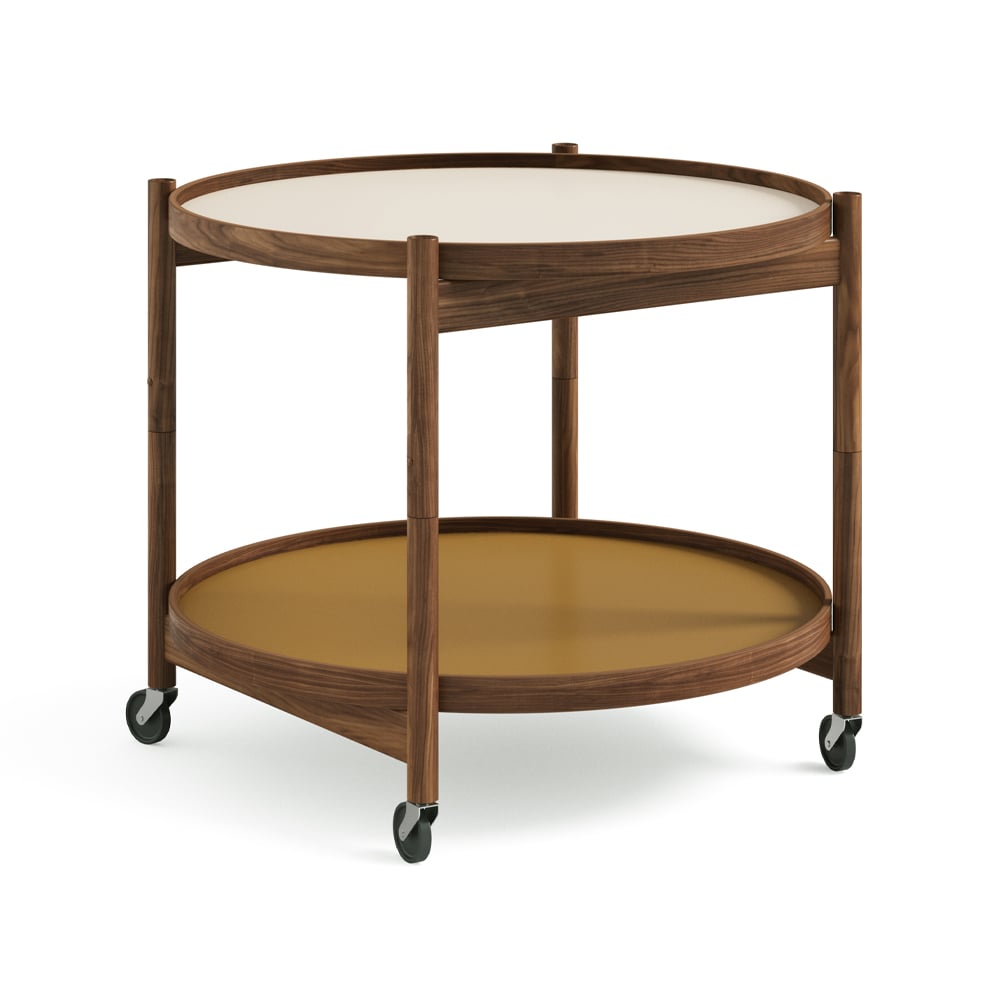 Brdr. Krüger Bolling Tray Table model 60 Sunny, oiled walnut stand