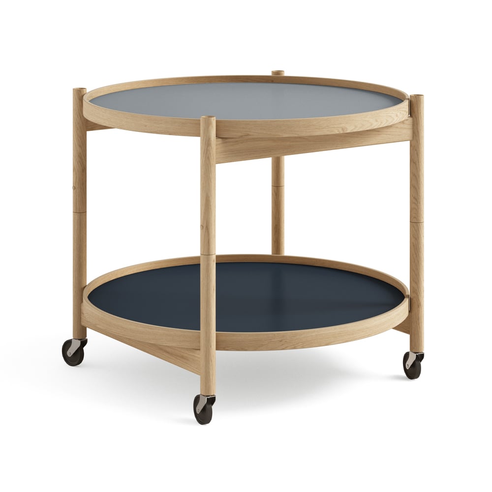 Brdr. Krüger Bolling Tray Table model 60 Water, oiled oak stand
