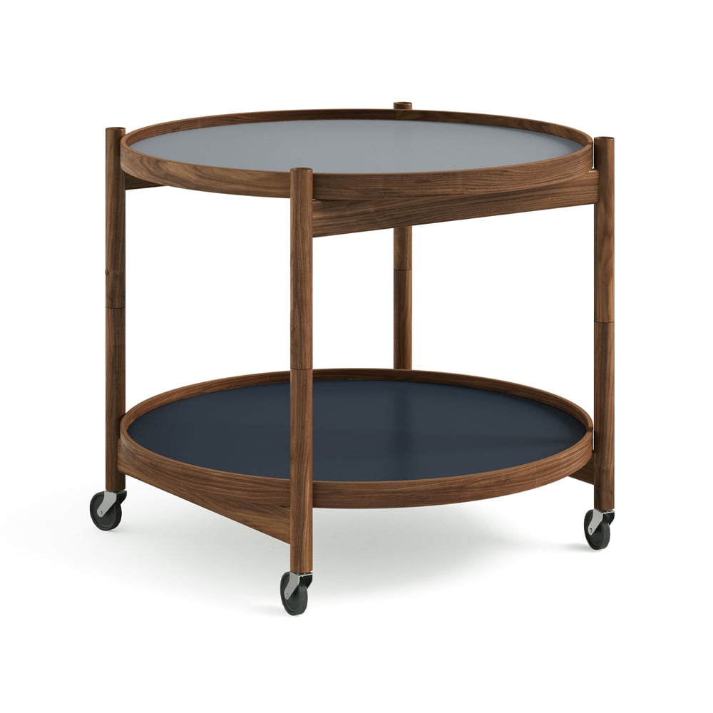 Brdr. Krüger Bolling Tray Table model 60 Water, oiled walnut stand