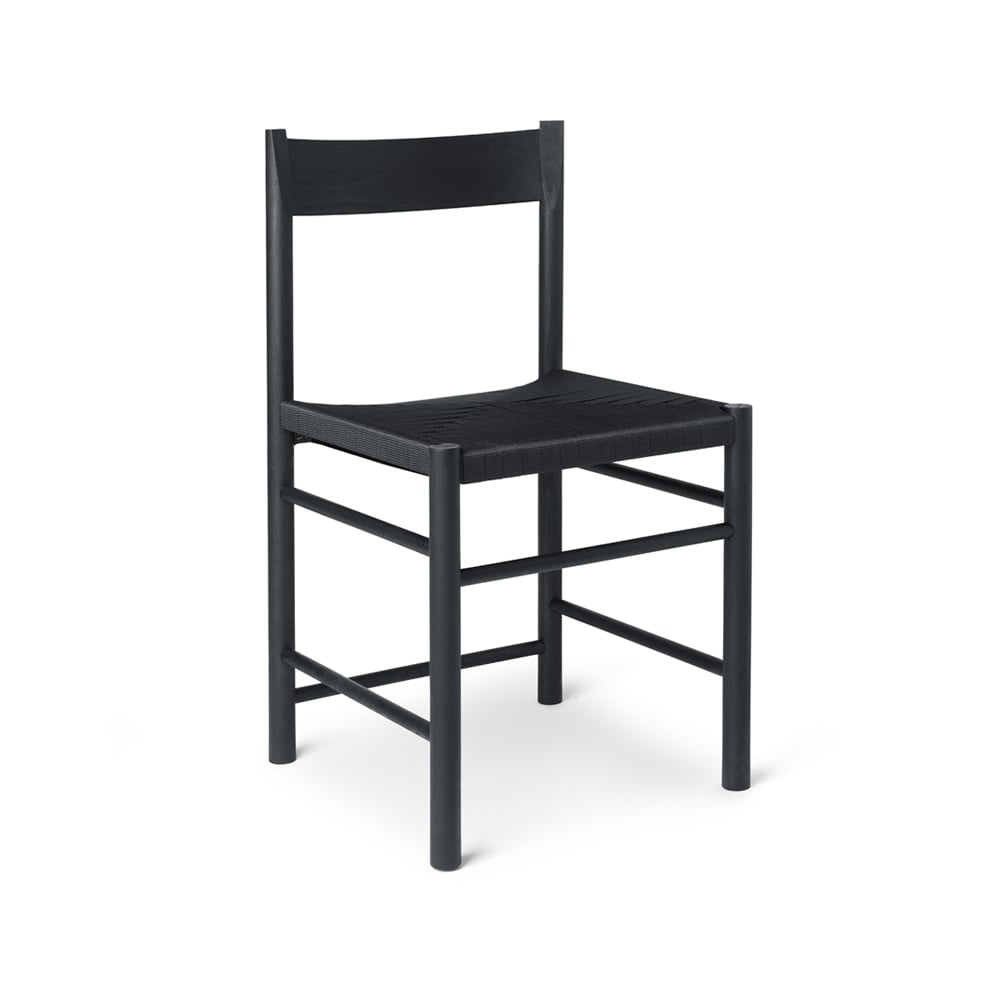 Brdr. Krüger F-chair Black ash, black woven seat | Scandinavian Design | Chairs | Black