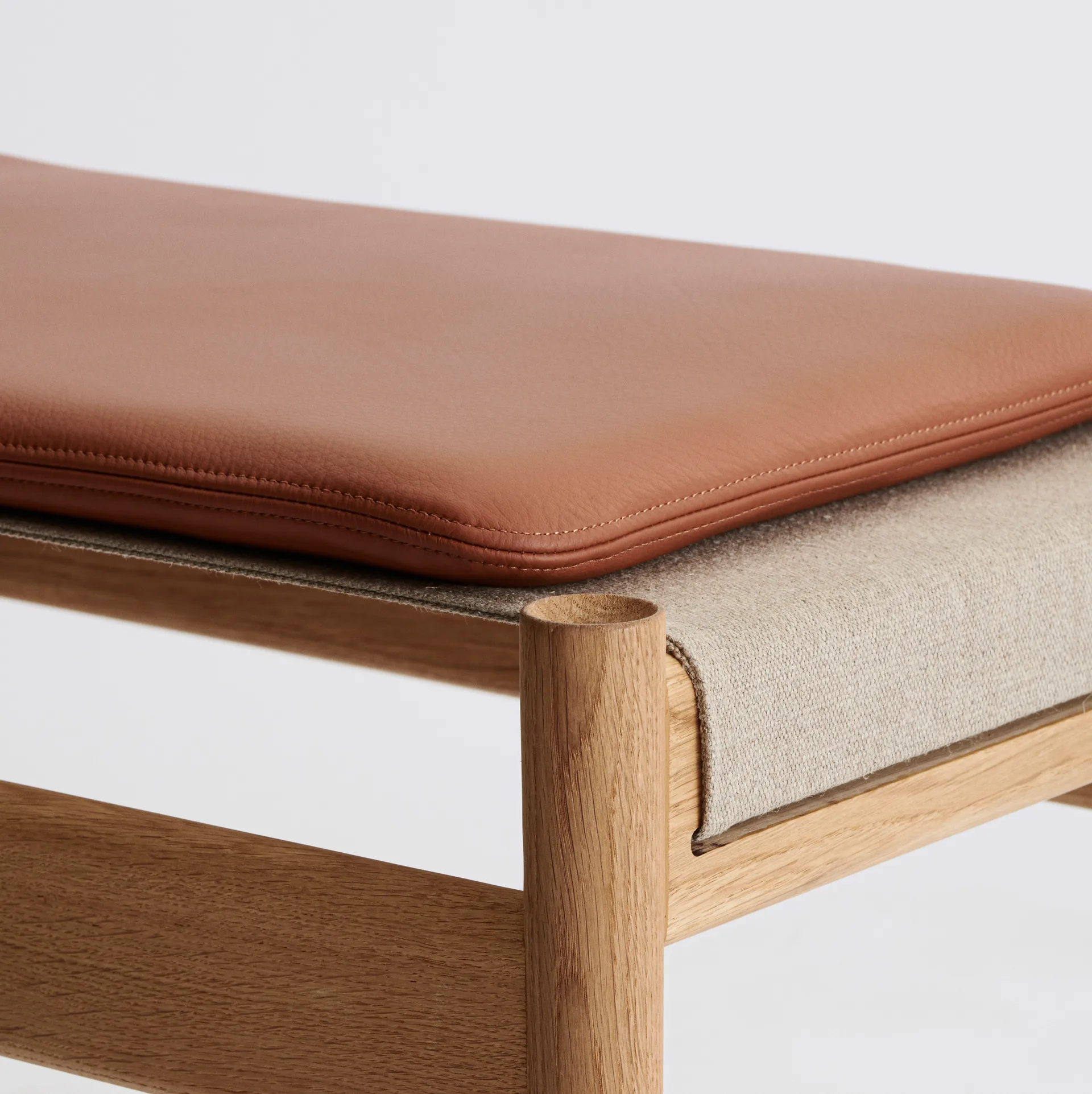 HB cushion 35x60 cm, Spectrum leather Brandy Brdr. Krüger