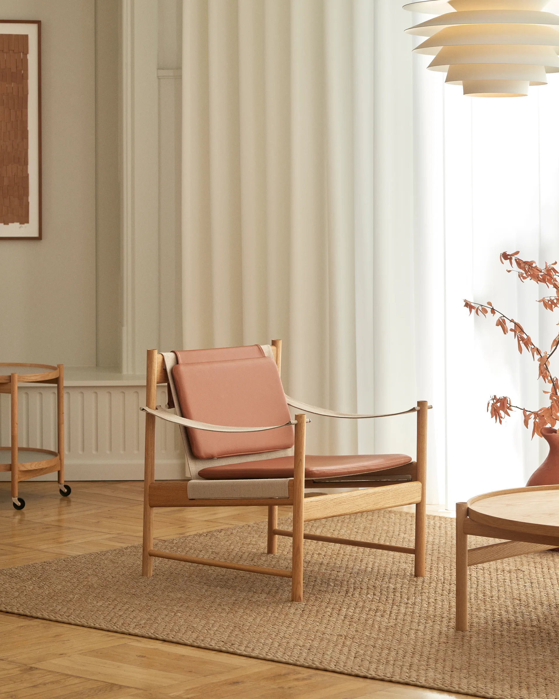 HB lounge chair, Oiled oak-leather brandy Brdr. Krüger