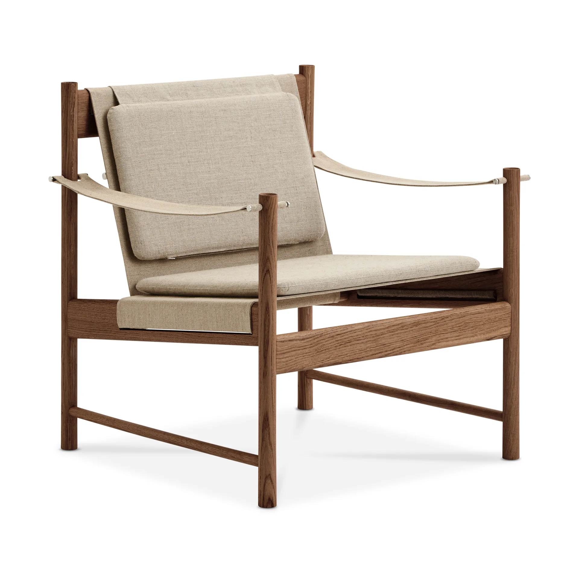 HB lounge chair, Smoke oiled oak-canvase nature Brdr. Krüger