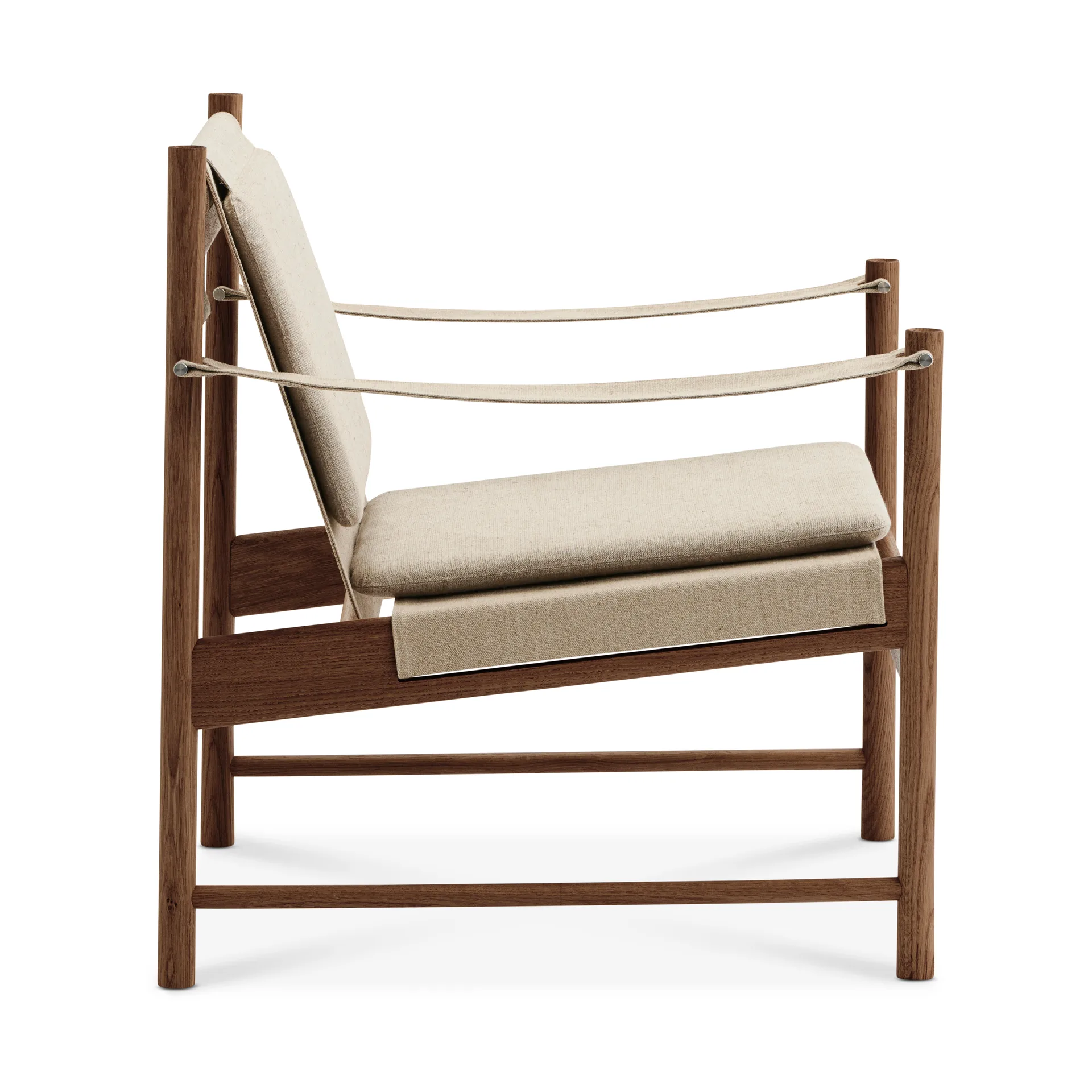 HB lounge chair, Smoke oiled oak-canvase nature Brdr. Krüger