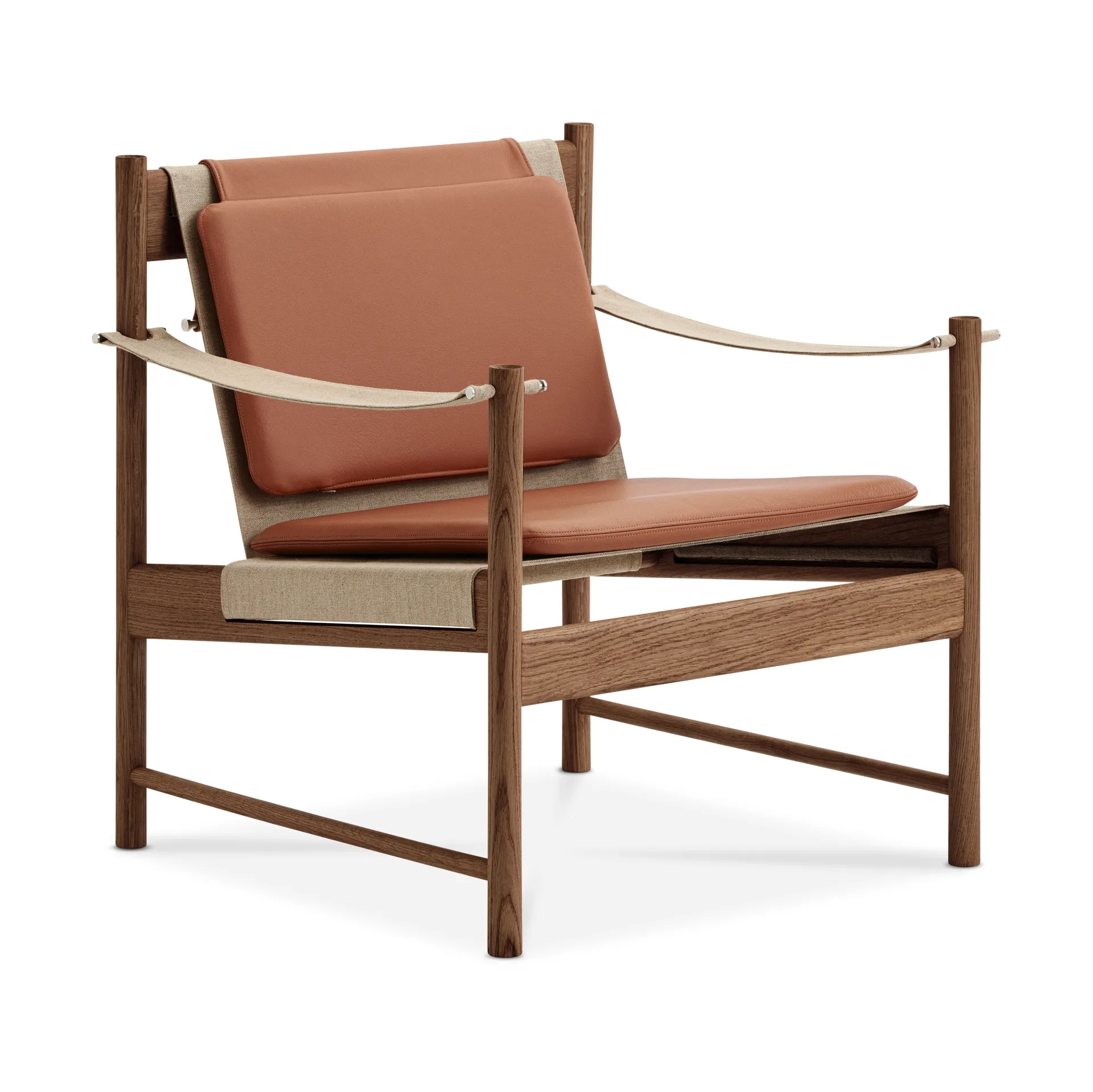 HB lounge chair, Smoke oiled oak-leather brandy Brdr. Krüger