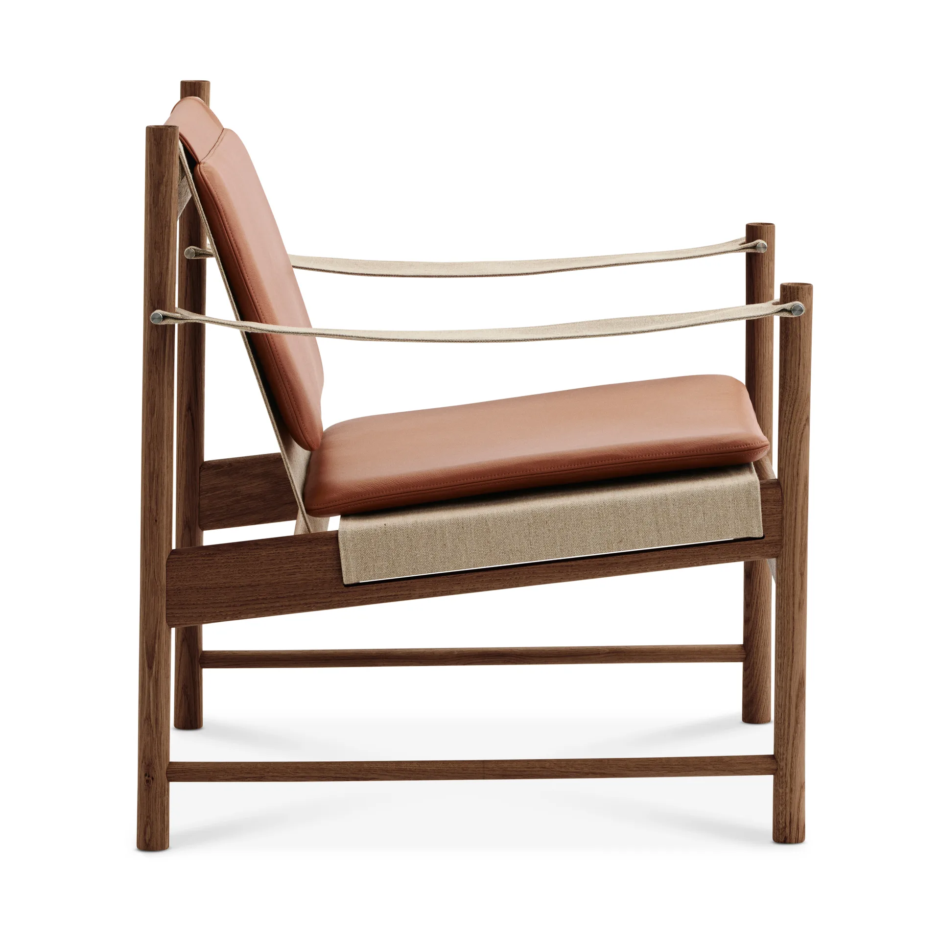 HB lounge chair, Smoke oiled oak-leather brandy Brdr. Krüger