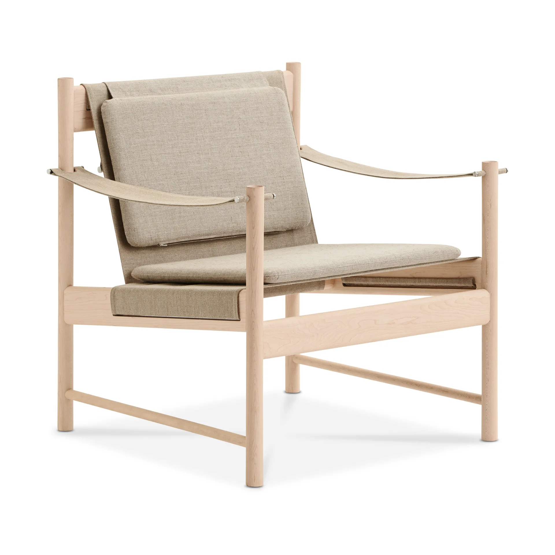 HB lounge chair, White oiled maple-canvase nature Brdr. Krüger