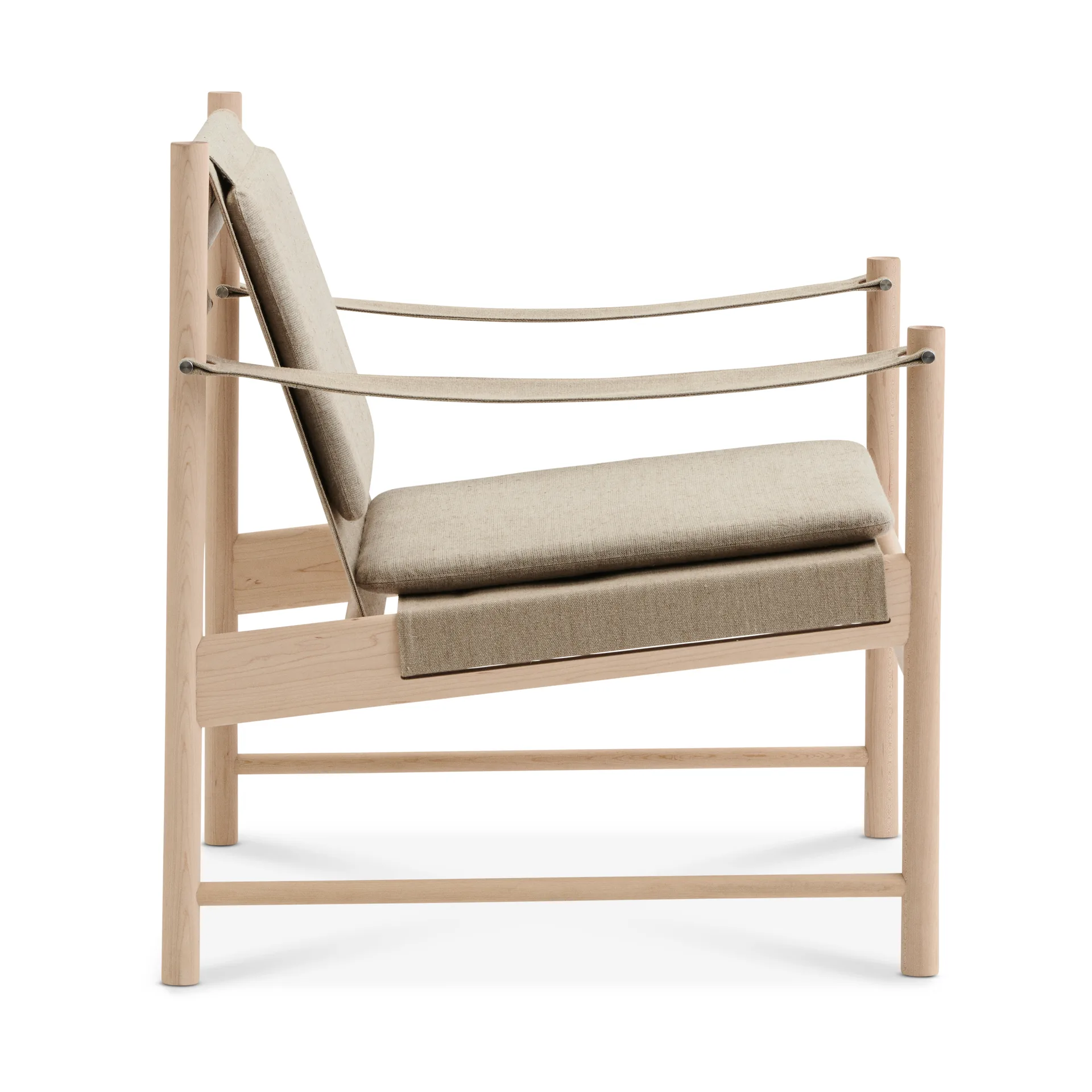HB lounge chair, White oiled maple-canvase nature Brdr. Krüger