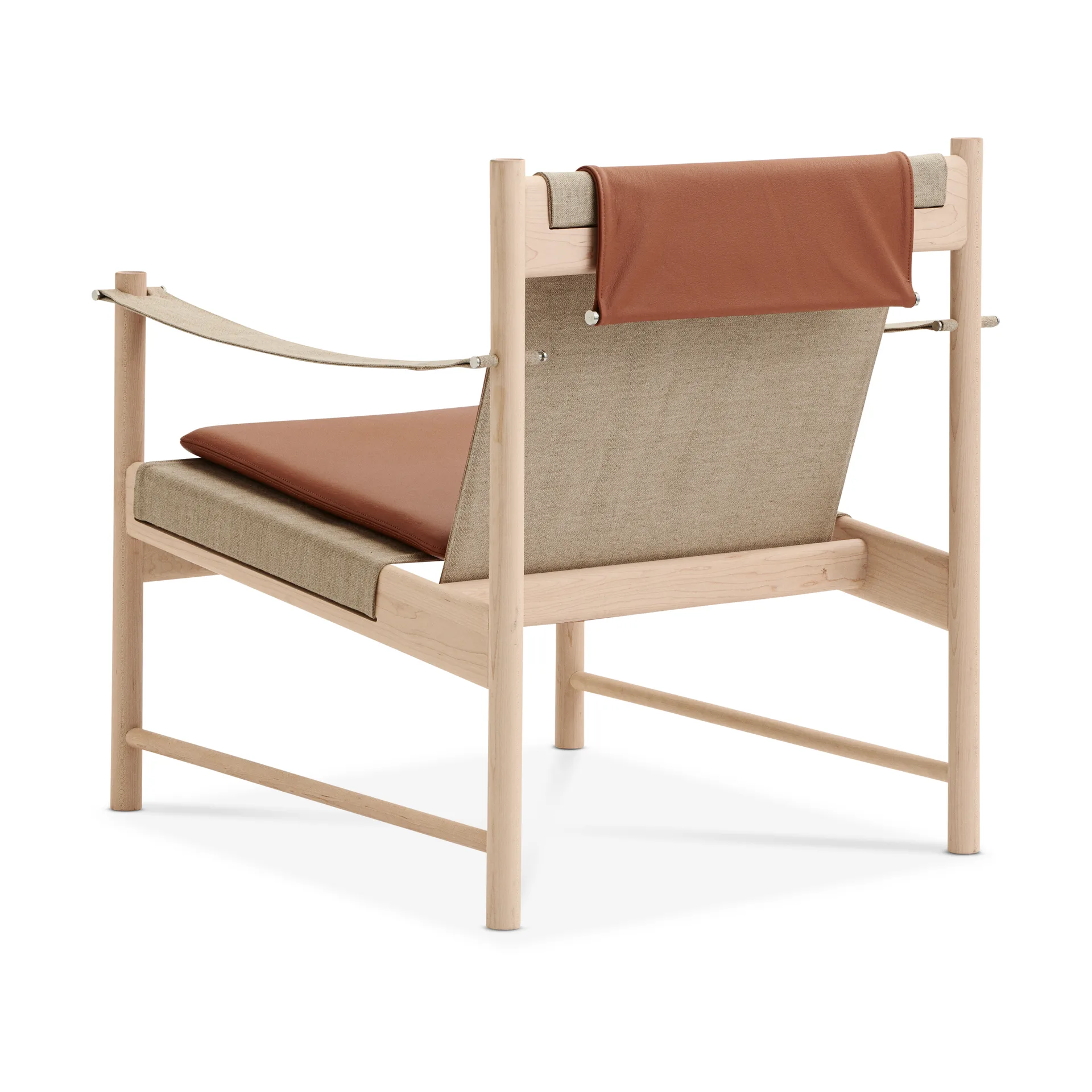 HB lounge chair, White oiled maple-leather brandy Brdr. Krüger