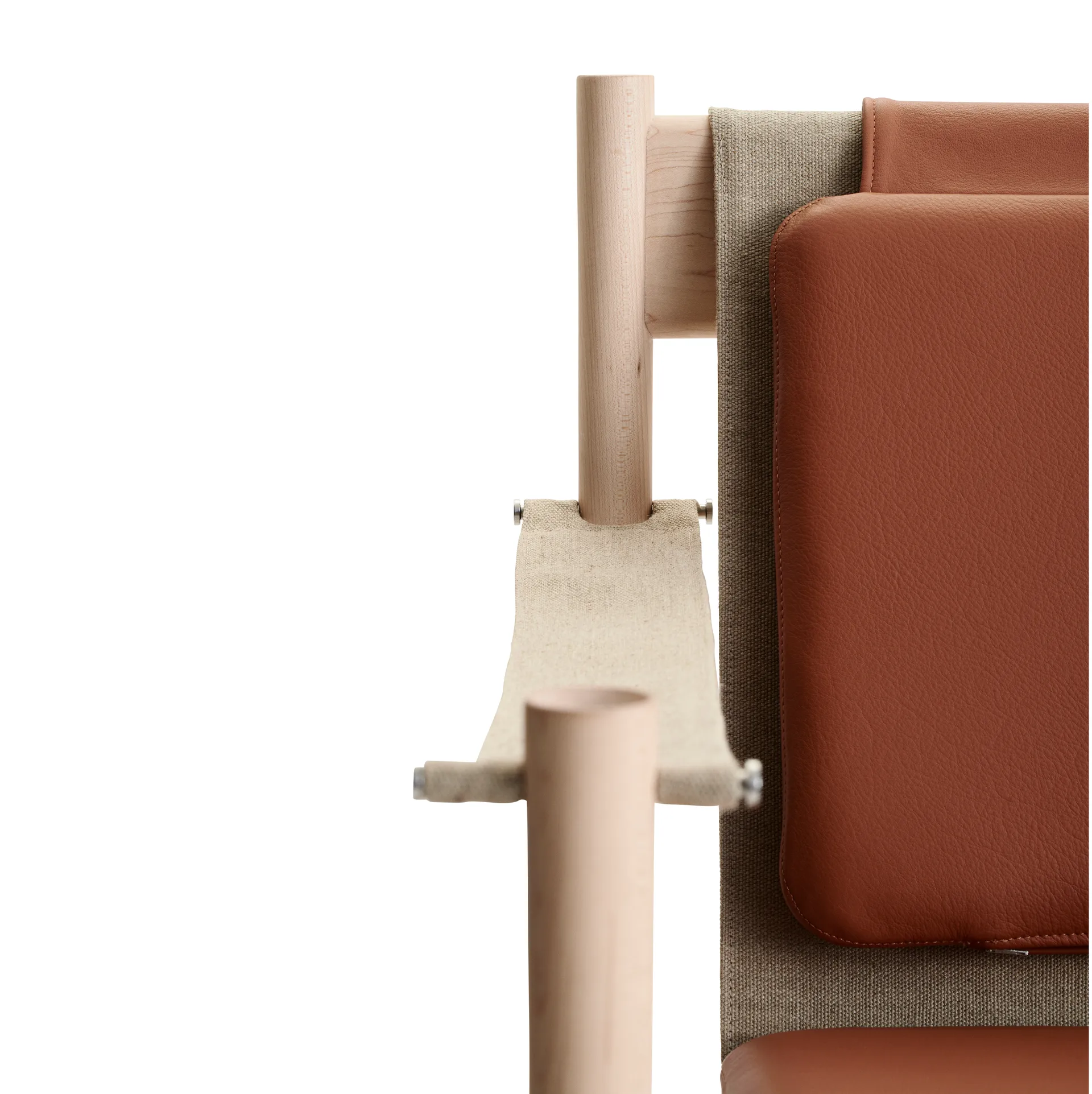 HB lounge chair, White oiled maple-leather brandy Brdr. Krüger