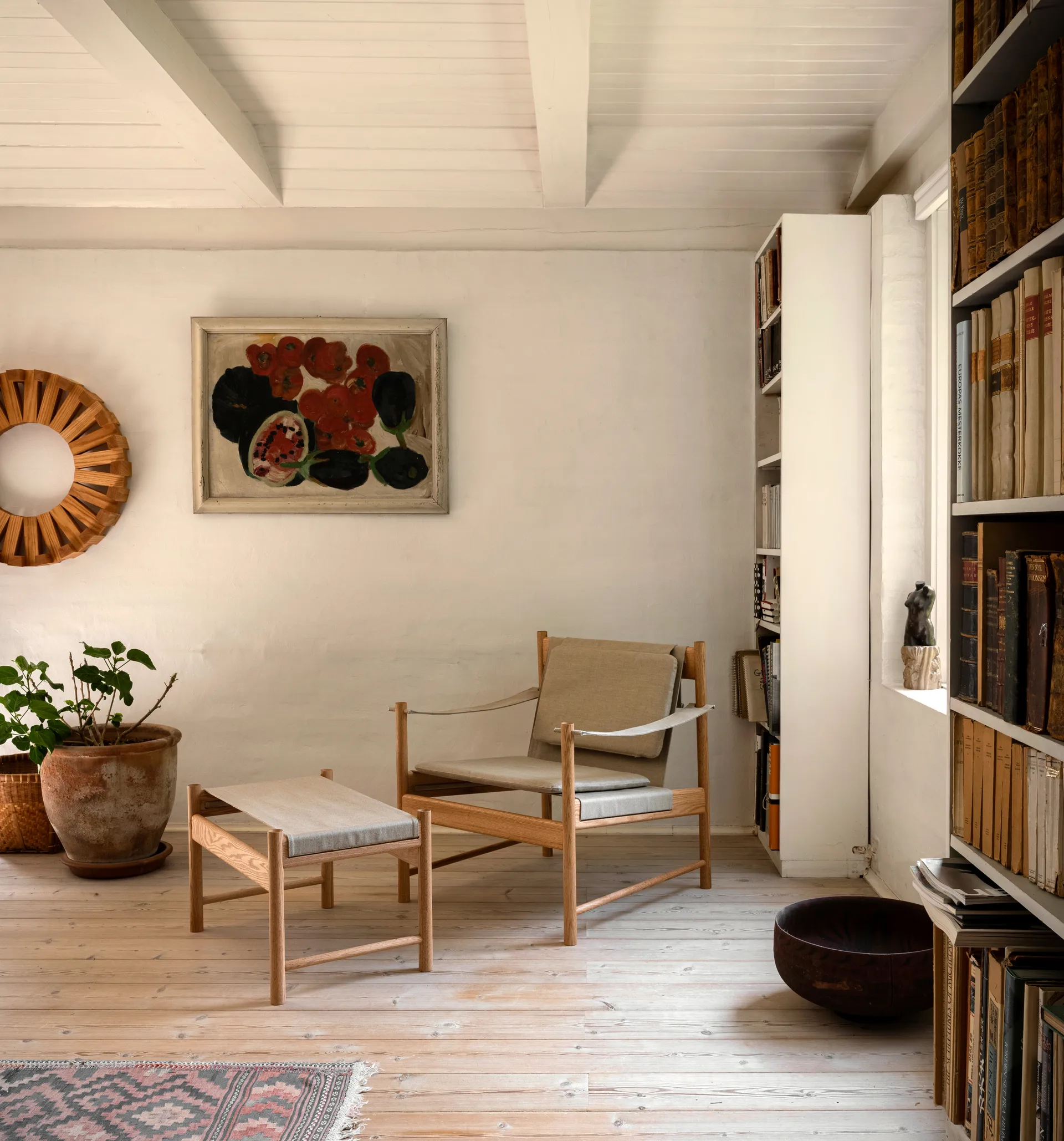 HB stool, Oiled oak-canvase Brdr. Krüger