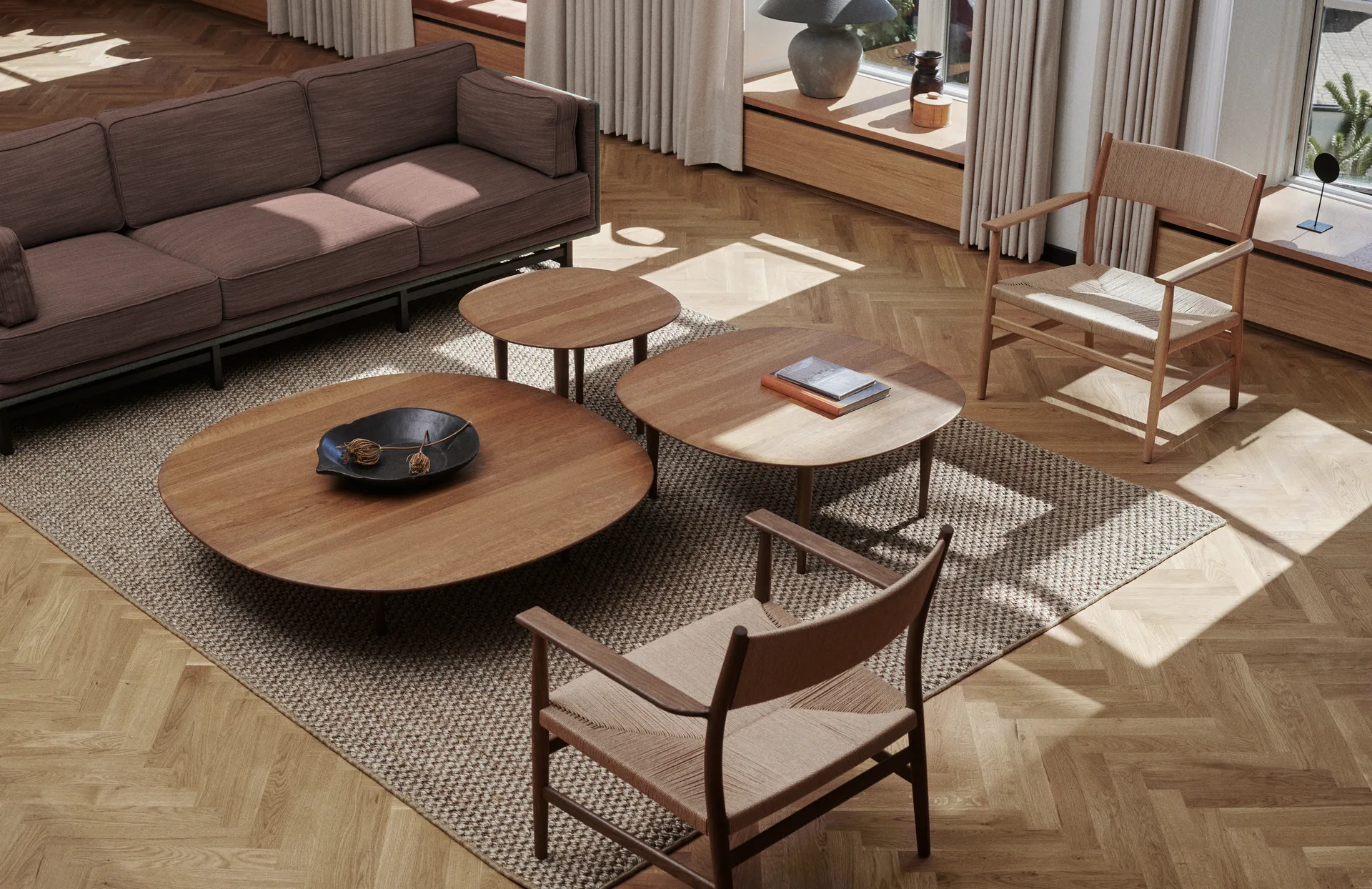 Jari coffee table Ø85 cm, Smoke oiled oak Brdr. Krüger