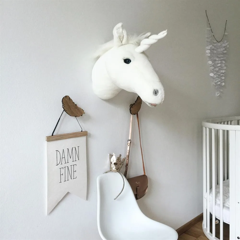 Stuffed Unicorn head for wall, unicorn Brigbys