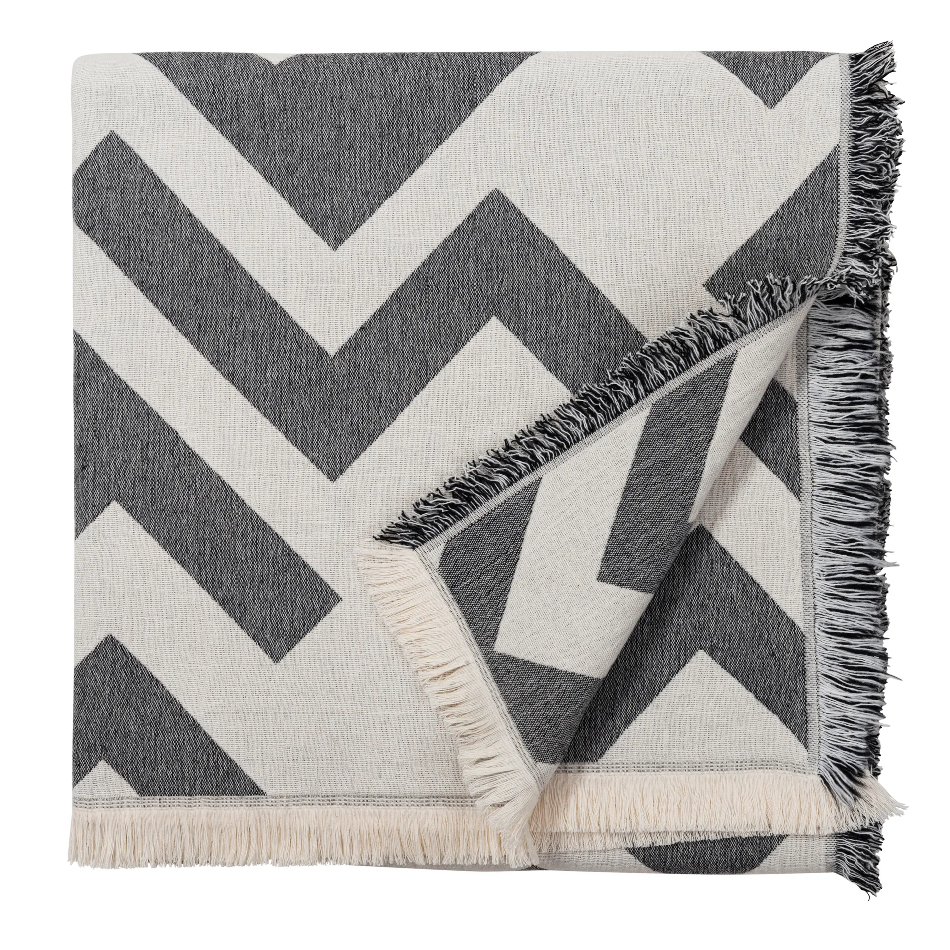 Florens cotton blanket, Beluga (black) Brita Sweden