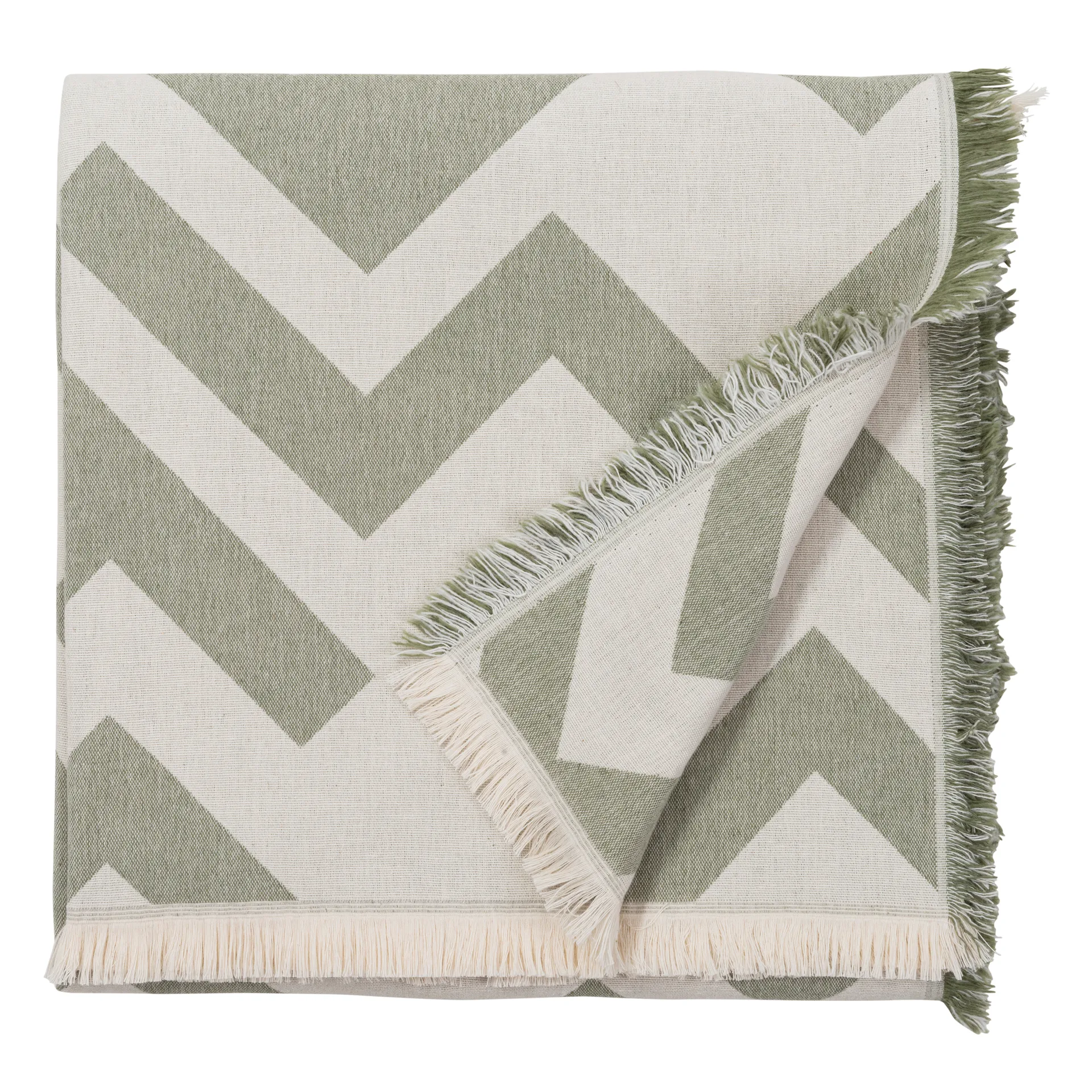 Florens cotton blanket, Sage (light grey) Brita Sweden
