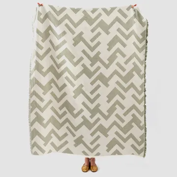 Florens cotton blanket - Sage (light grey) - Brita Sweden