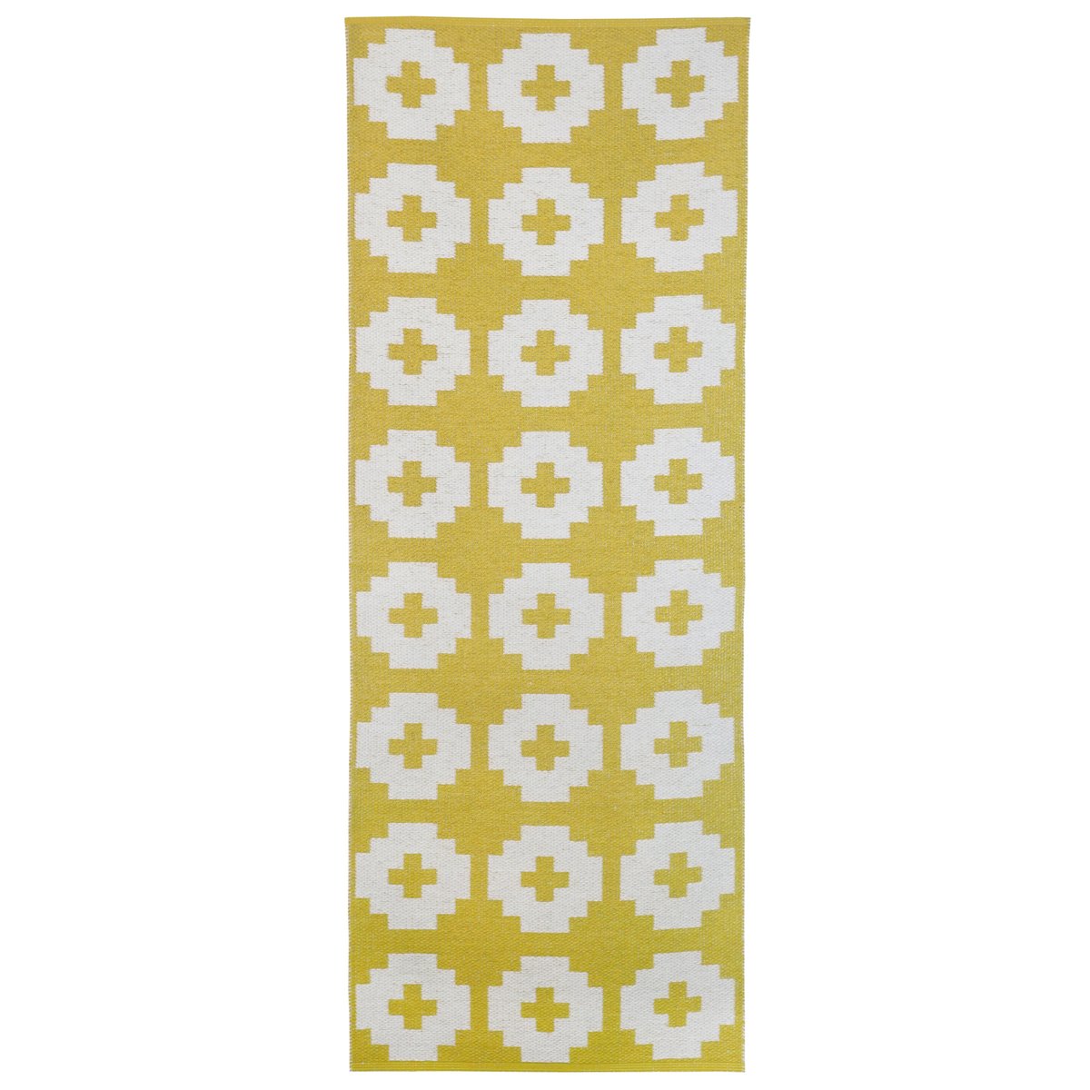 Brita Sweden Flower rug sun (yellow) 70x150 cm | Scandinavian Design | Plastic rugs | Yellow
