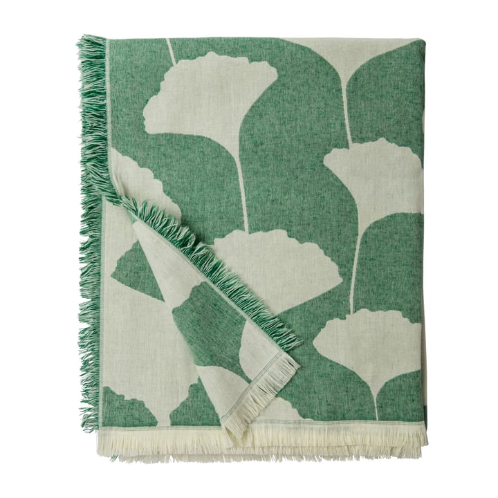 Ginko cotton throw 130x170 cm - Green-white (Emerald) - Brita Sweden