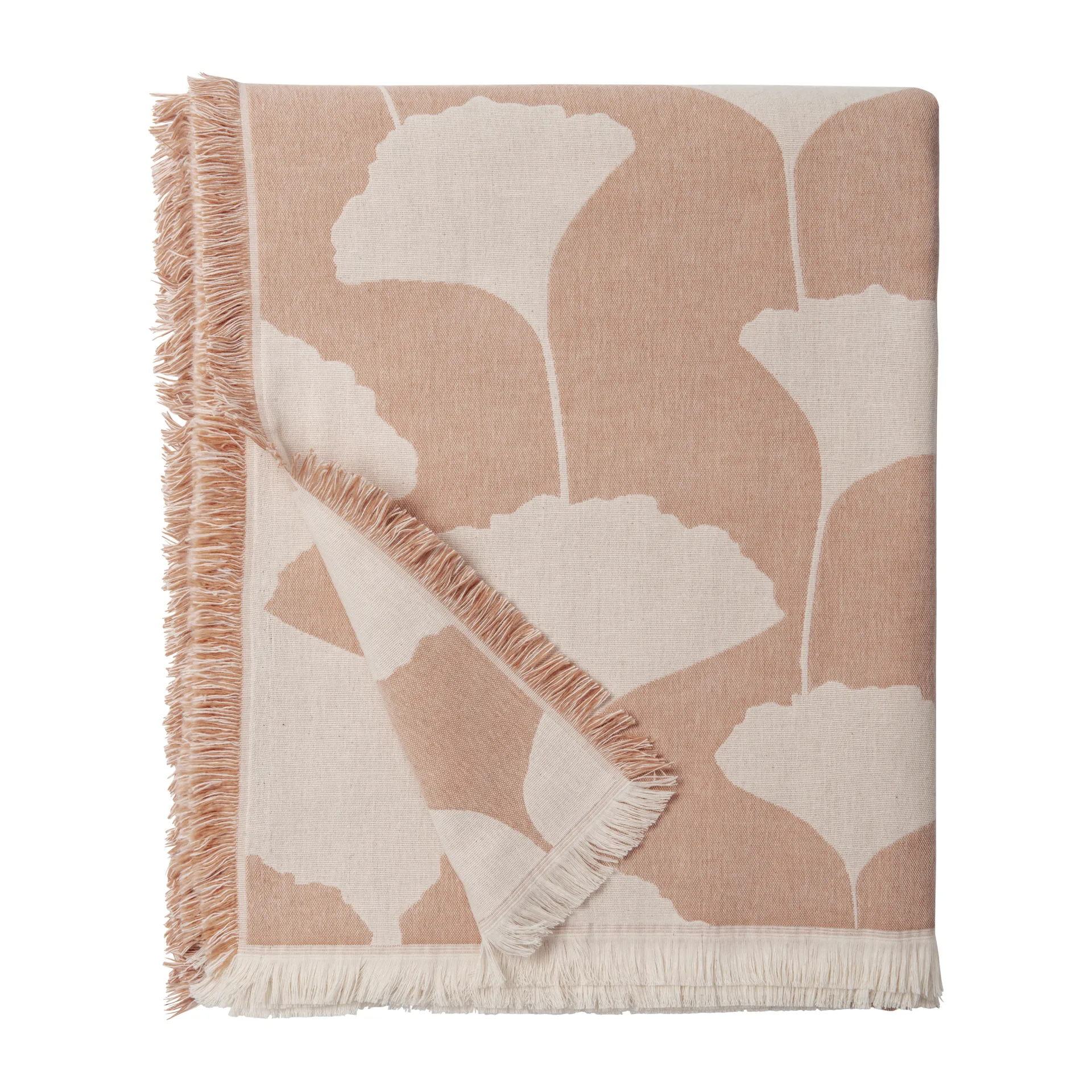 Ginko cotton throw 130x170 cm, Pink-white (Agate) Brita Sweden