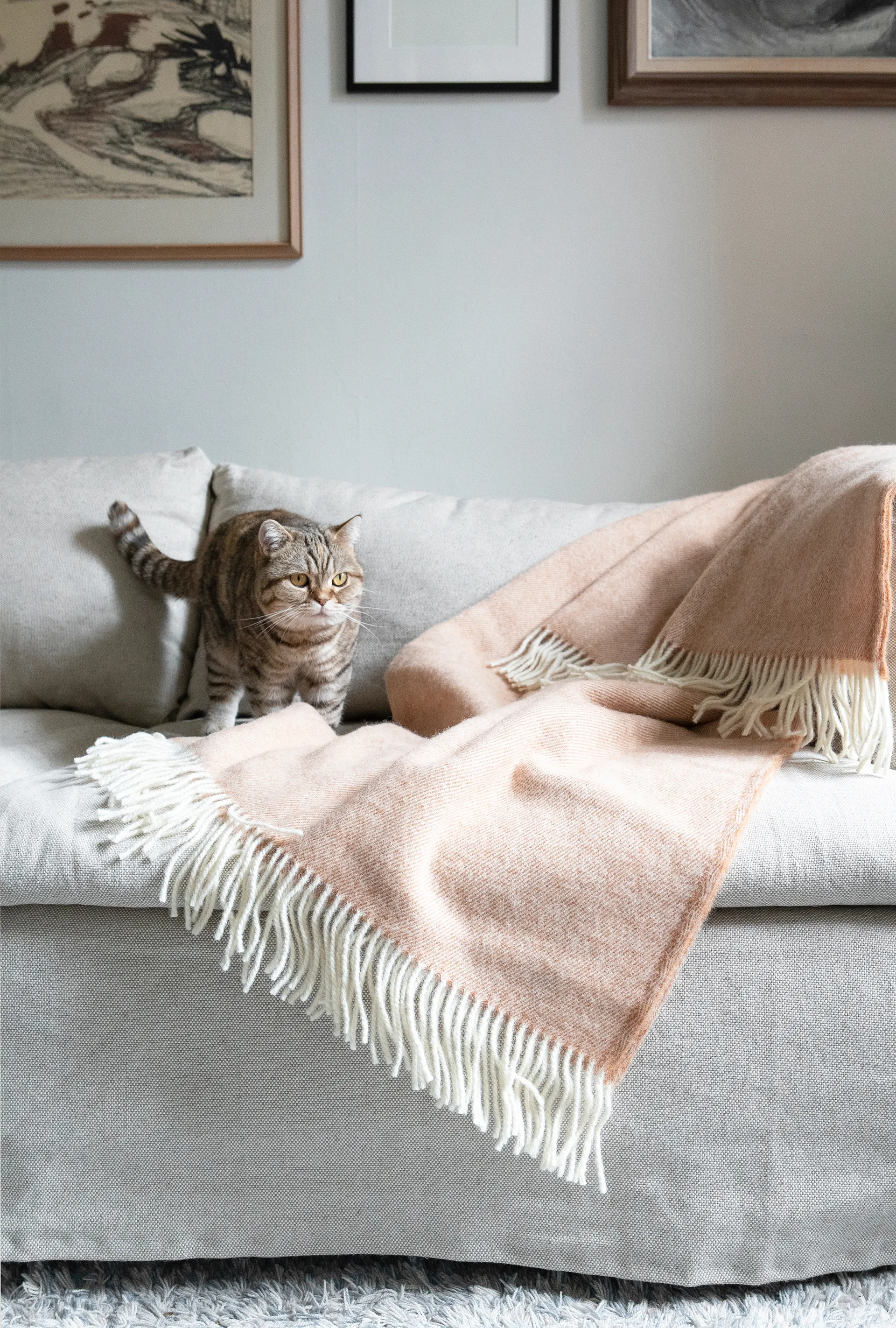 Mono wool blanket 170x130 cm, Sand Brita Sweden