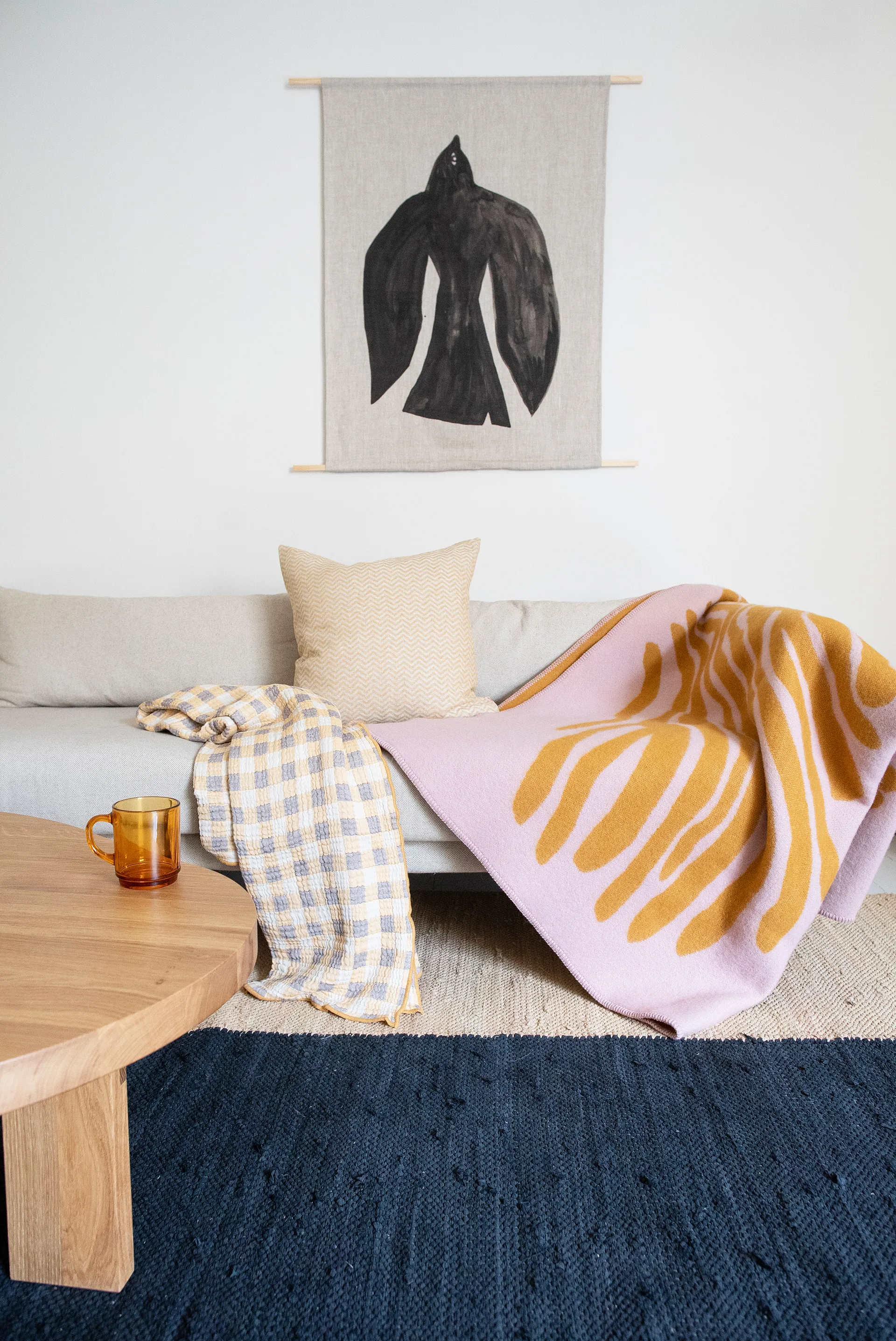 Pine felt, Pink, 180x130 cm Brita Sweden