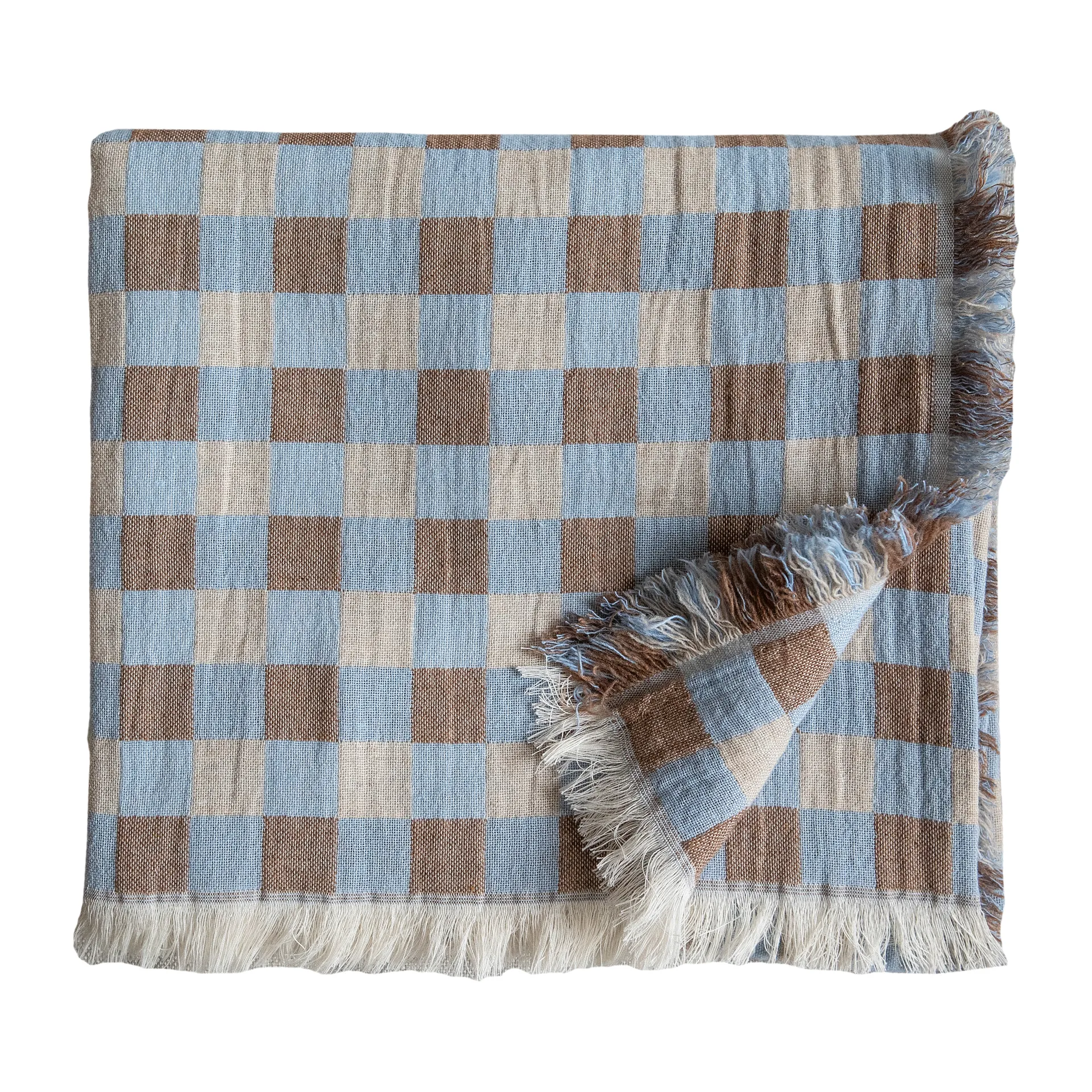 Poppy wool throw 130x170 cm, Blue Brita Sweden