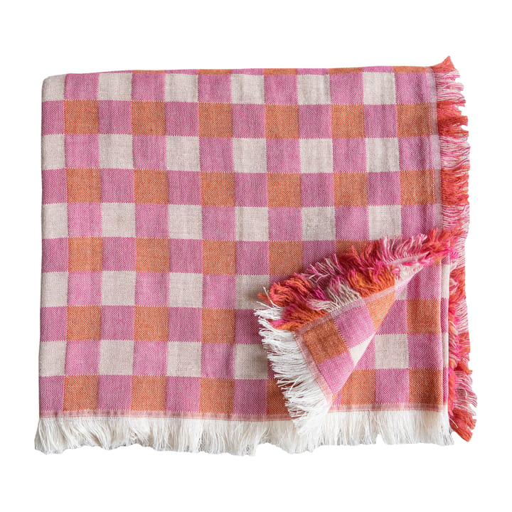 Poppy wool throw 260x260 cm - Pink - Brita Sweden