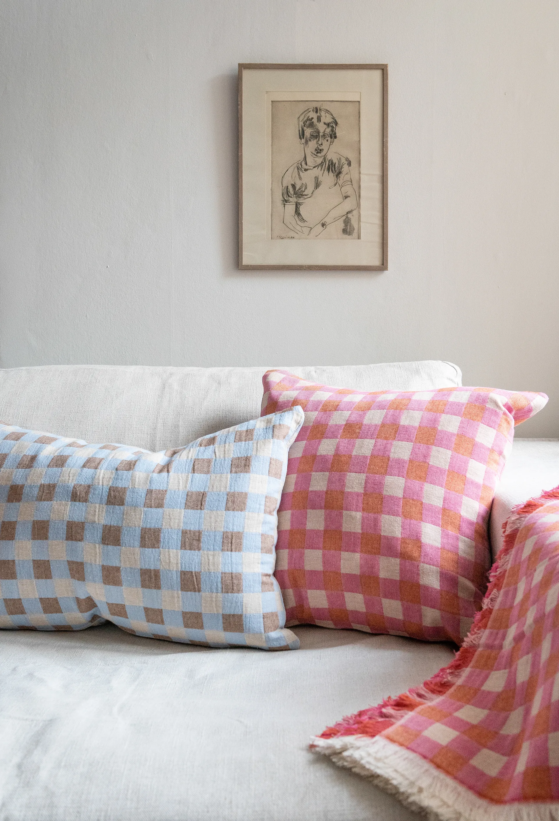 Poppy wool throw 260x260 cm, Pink Brita Sweden