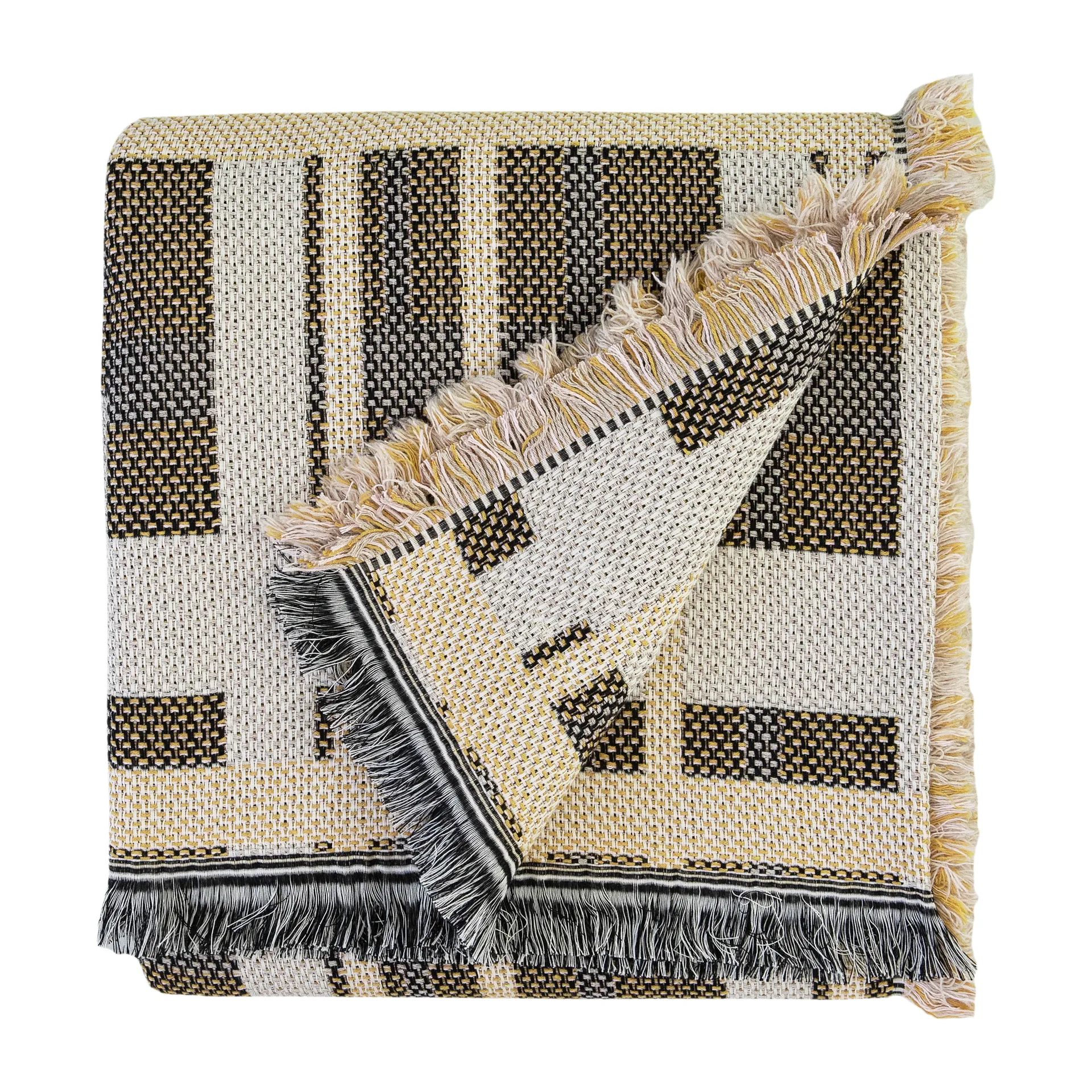 Tradition cotton throw 130x170 cm, Yellow Brita Sweden