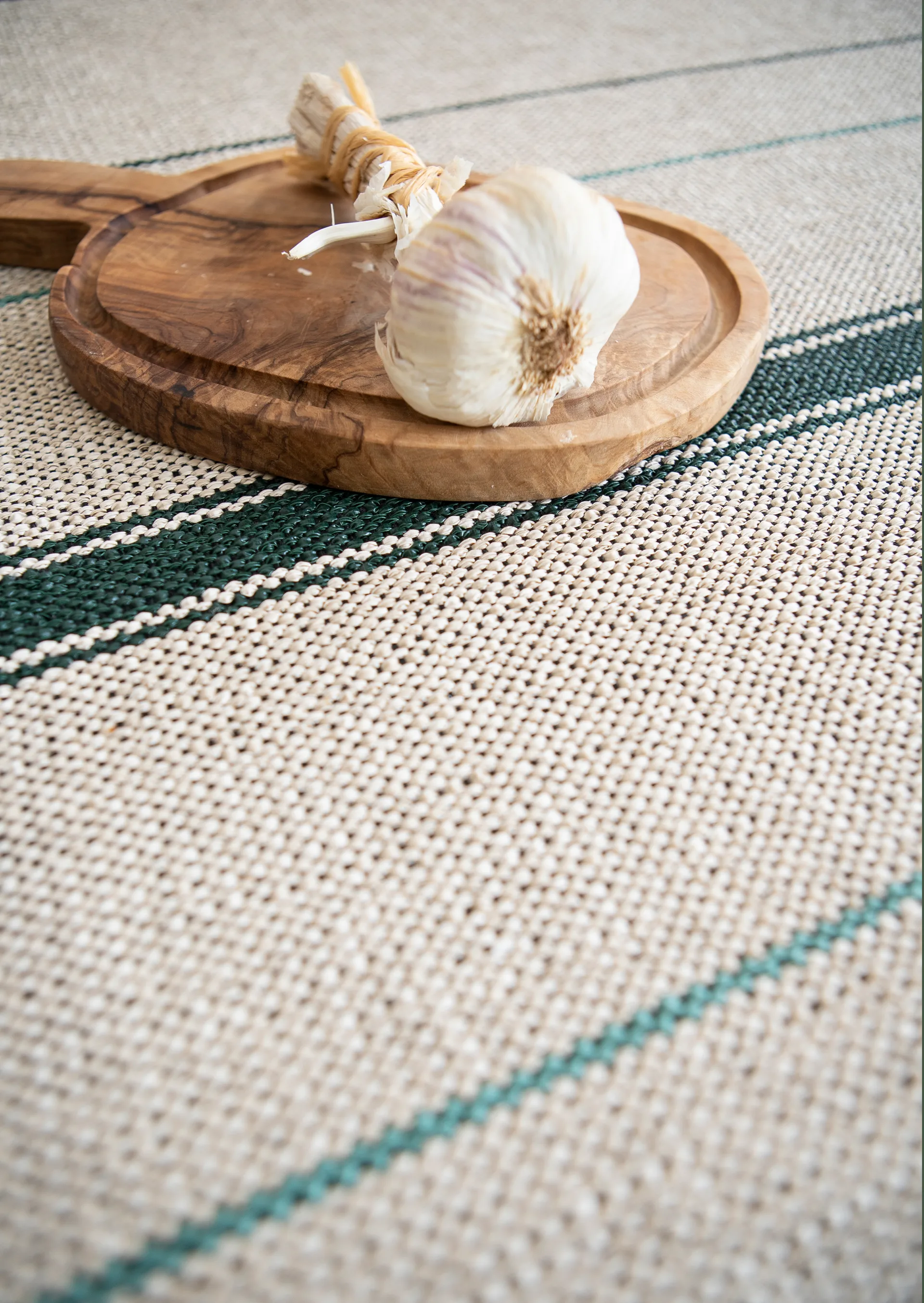 Trapeze rug emerald (cream white-green), 80x300 cm Brita Sweden