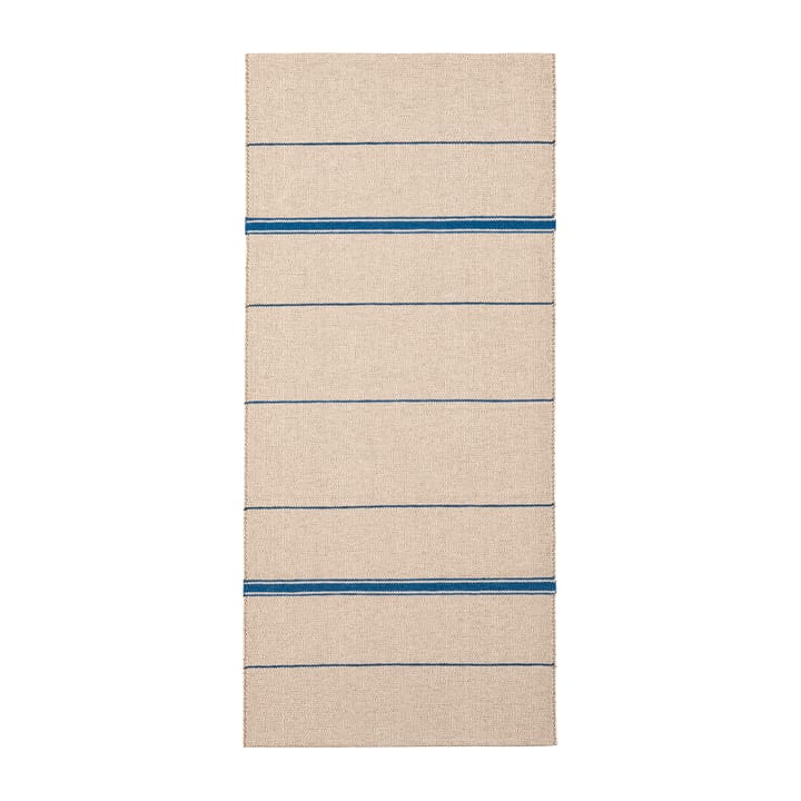 Trapeze rug  indigo (cream white-blue) - 80x300 cm - Brita Sweden